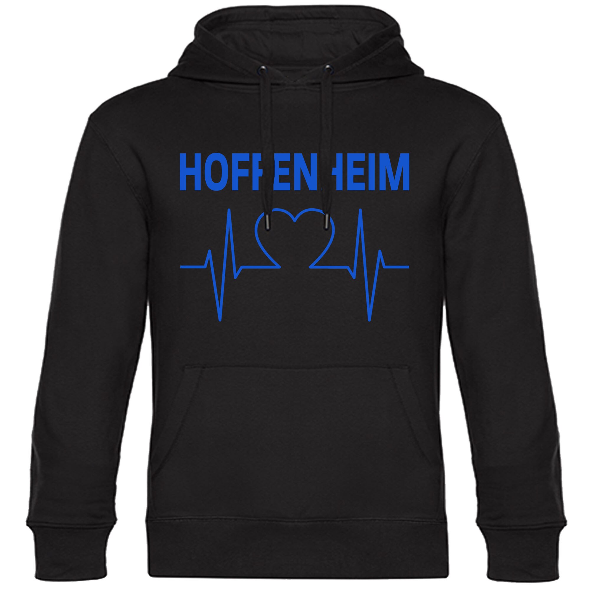 multifanshop Kapuzen Sweatshirt - Hoffenheim - Herzschlag - Druck blau - Hoodie - Bild 1