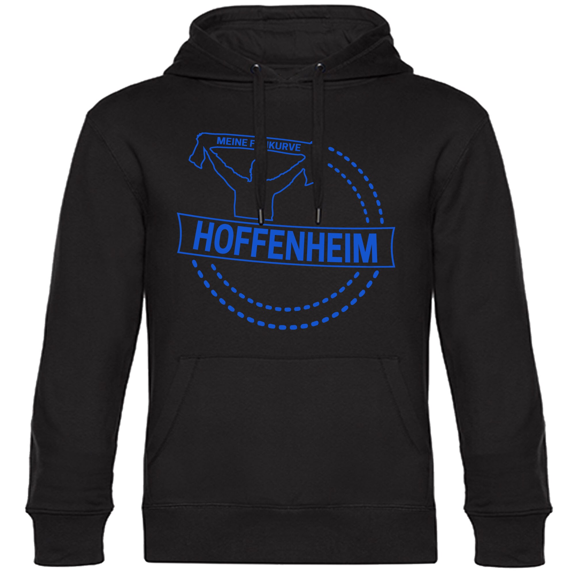 multifanshop Kapuzen Sweatshirt - Hoffenheim - Meine Fankurve - Druck blau - Hoodie - Bild 1
