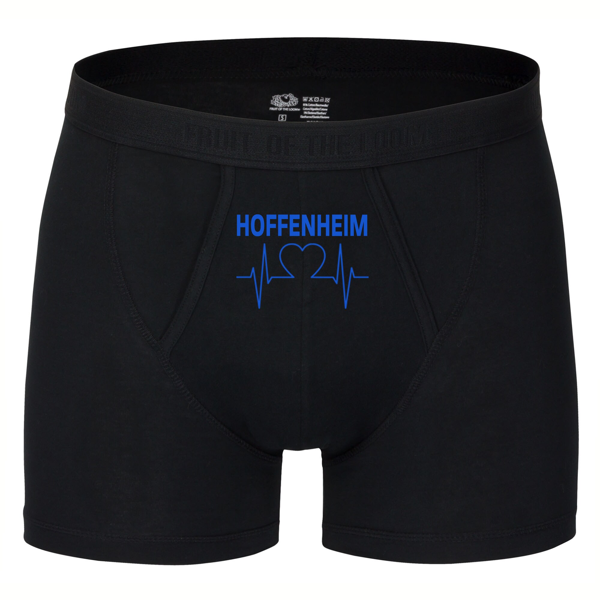 multifanshop Herren Boxer Short - Hoffenheim - Herzschlag - Druck blau - Unterw&auml;sche - Bild 1