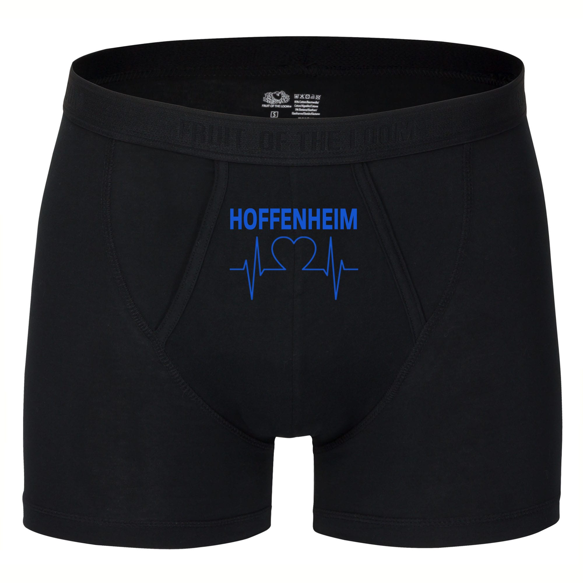 multifanshop Herren Boxer Short - Hoffenheim - Herzschlag - Druck blau - Unterw&auml;sche - Bild 1