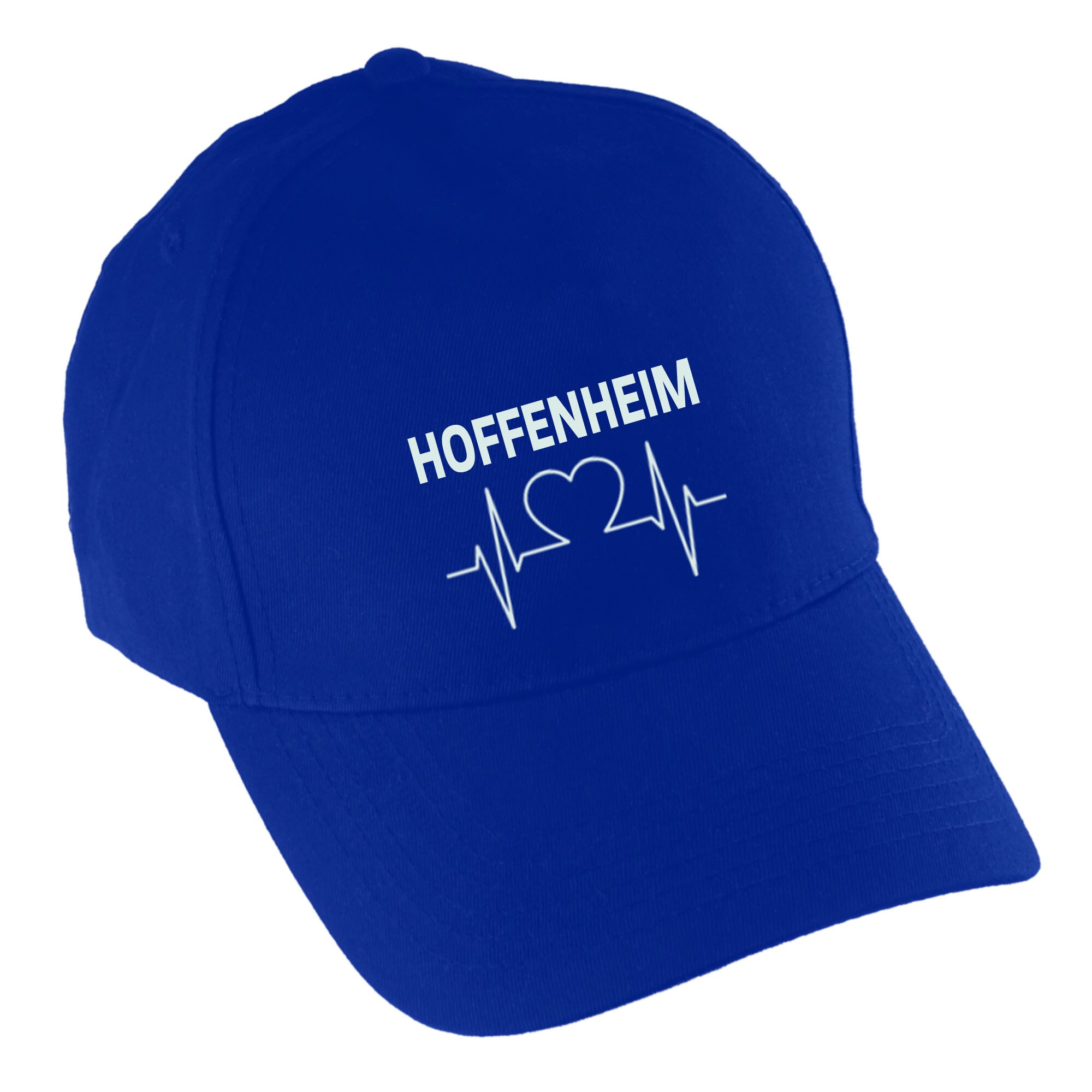 multifanshop Baseballcap - Hoffenheim - Herzschlag - Druck wei&szlig; - M&uuml;tze - Bild 1