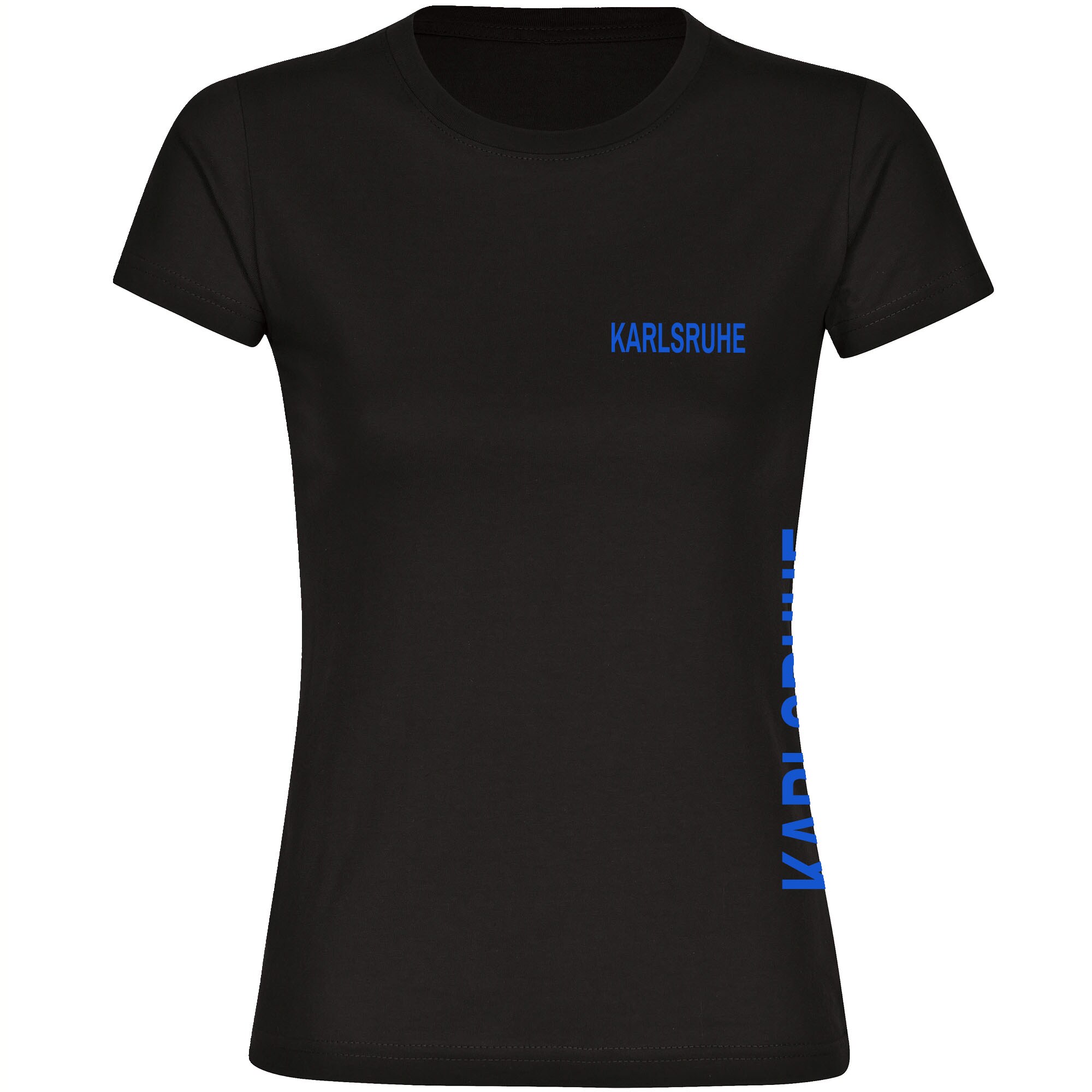 multifanshop Damen T-Shirt - Karlsruhe - Brust & Seite - Druck blau - Frauen - Bild 1