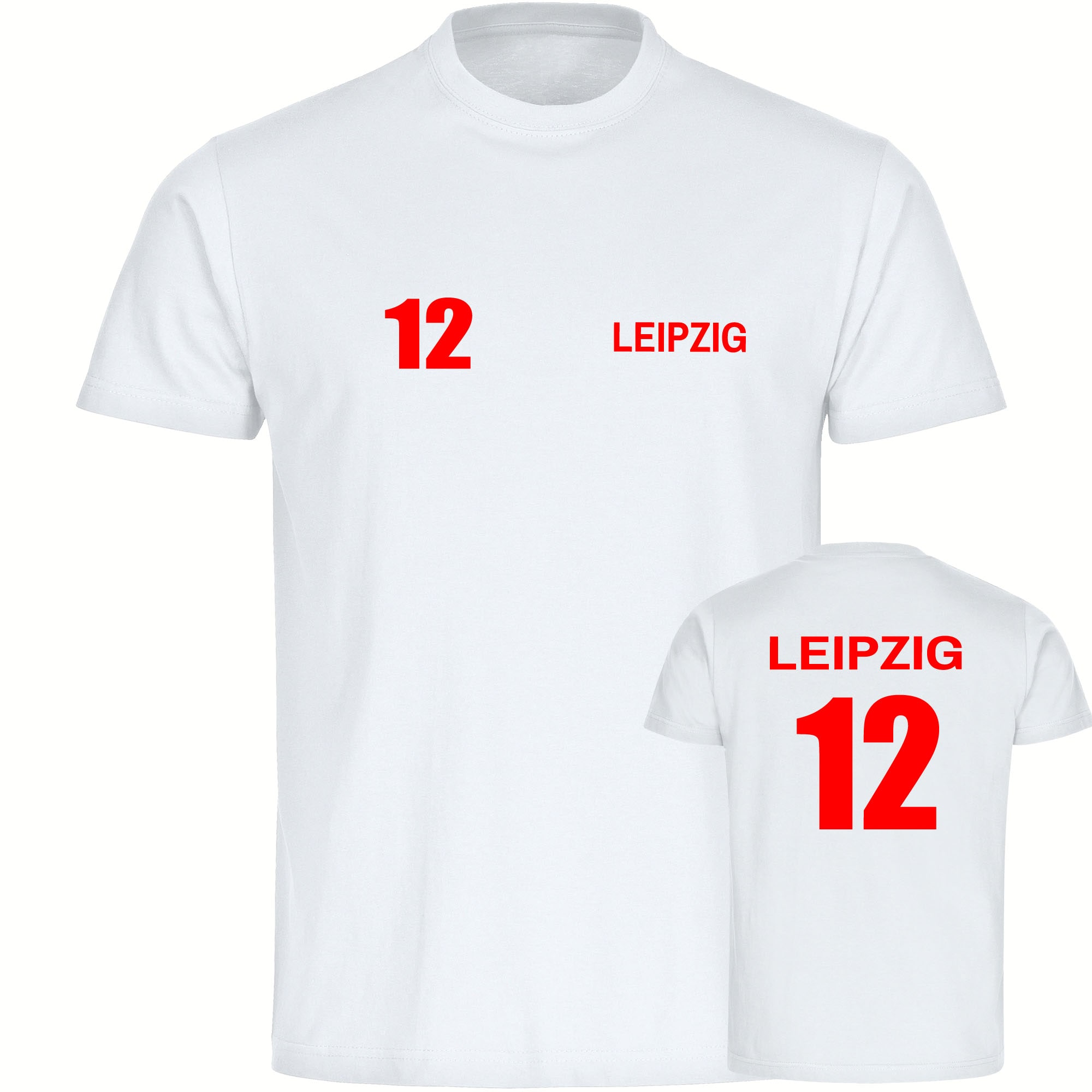 multifanshop Herren T-Shirt - Leipzig - Trikot Nummer 12 - Druck rot - M&auml;nner - Bild 1