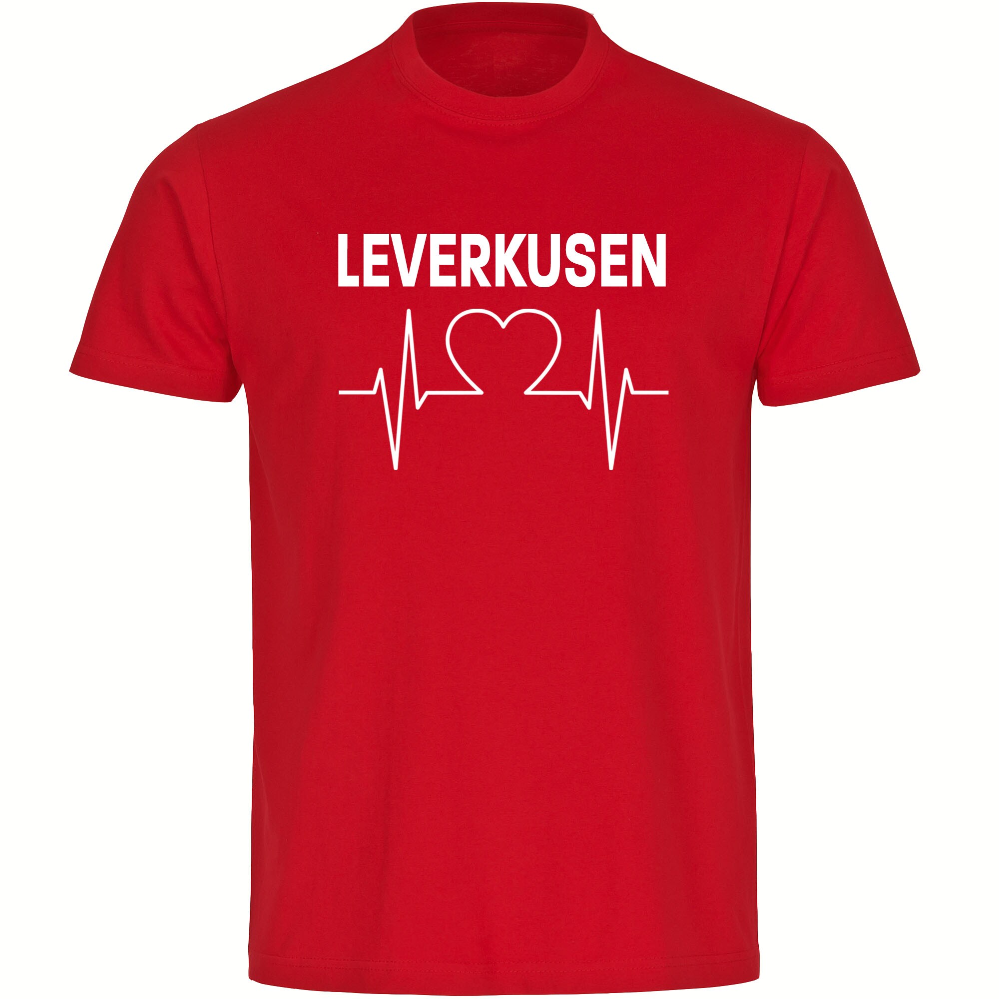 multifanshop Herren T-Shirt - Leverkusen - Herzschlag - Druck wei&szlig; - M&auml;nner - Bild 1