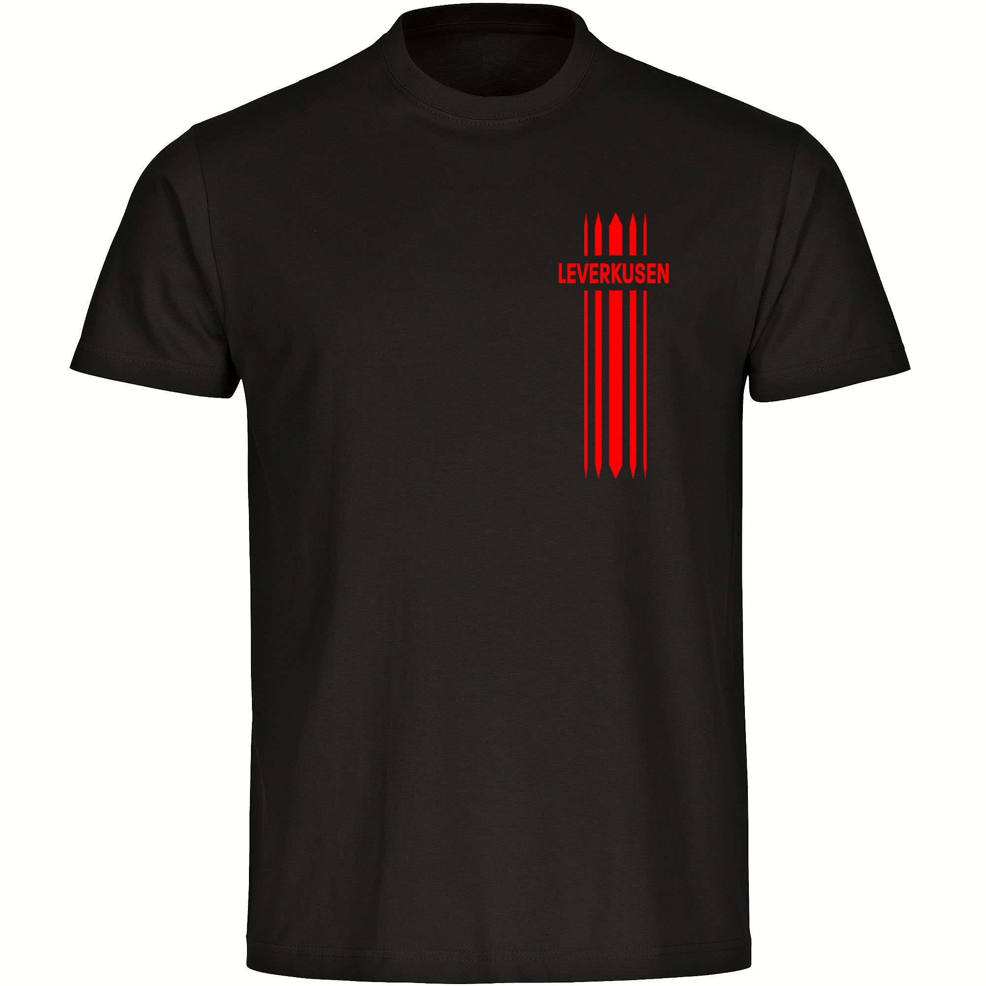 multifanshop Herren T-Shirt - Leverkusen - Streifen - Druck rot - M&auml;nner - Bild 1