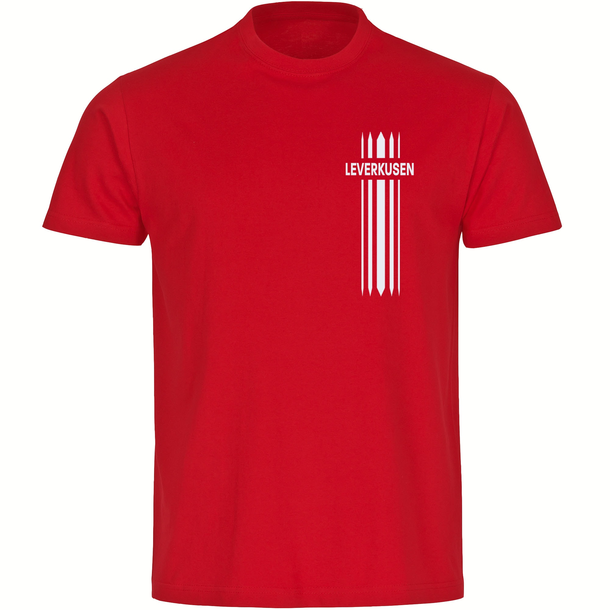 multifanshop Herren T-Shirt - Leverkusen - Streifen - Druck wei&szlig; - M&auml;nner - Bild 1