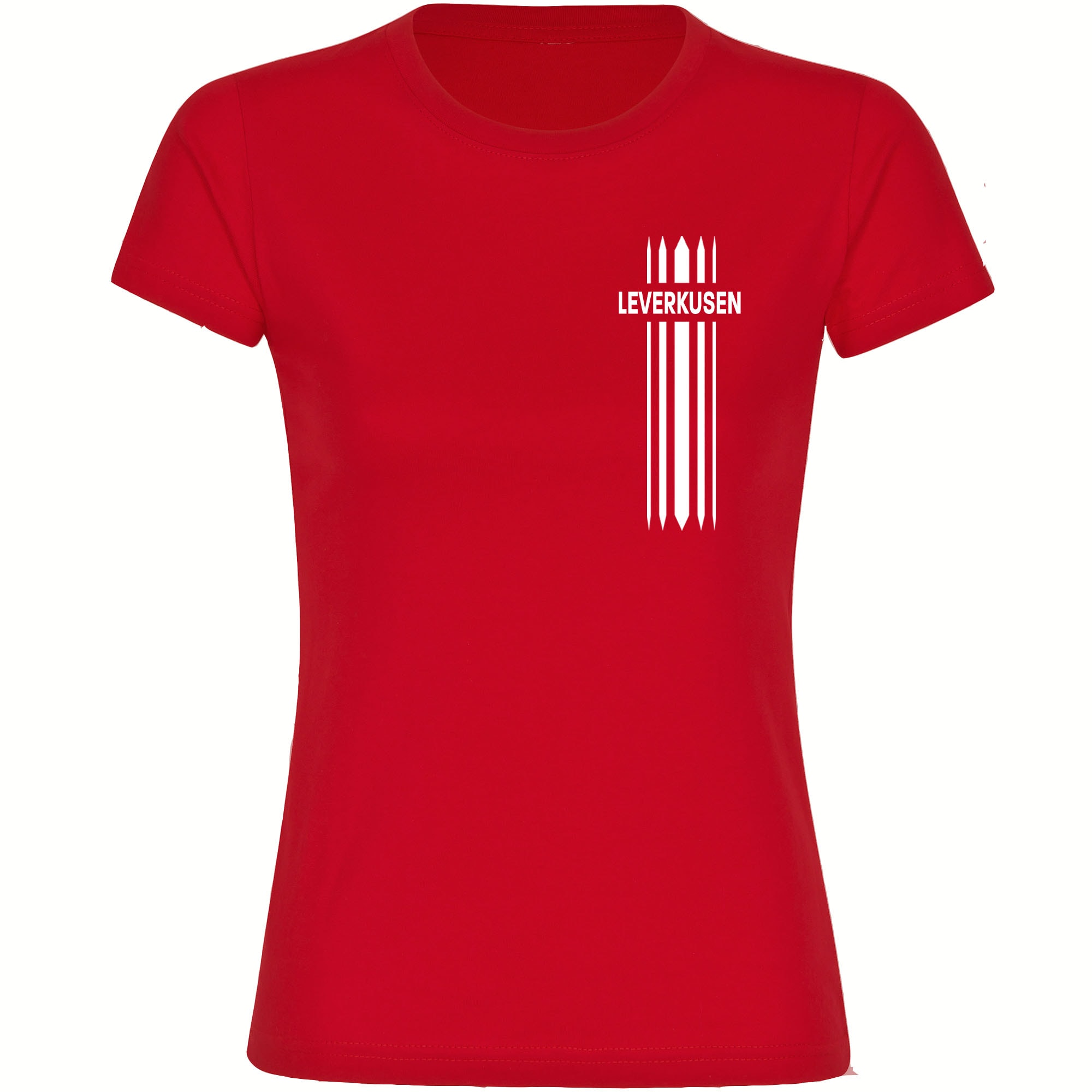 multifanshop Damen T-Shirt - Leverkusen - Streifen - Druck wei&szlig; - Frauen - Bild 1