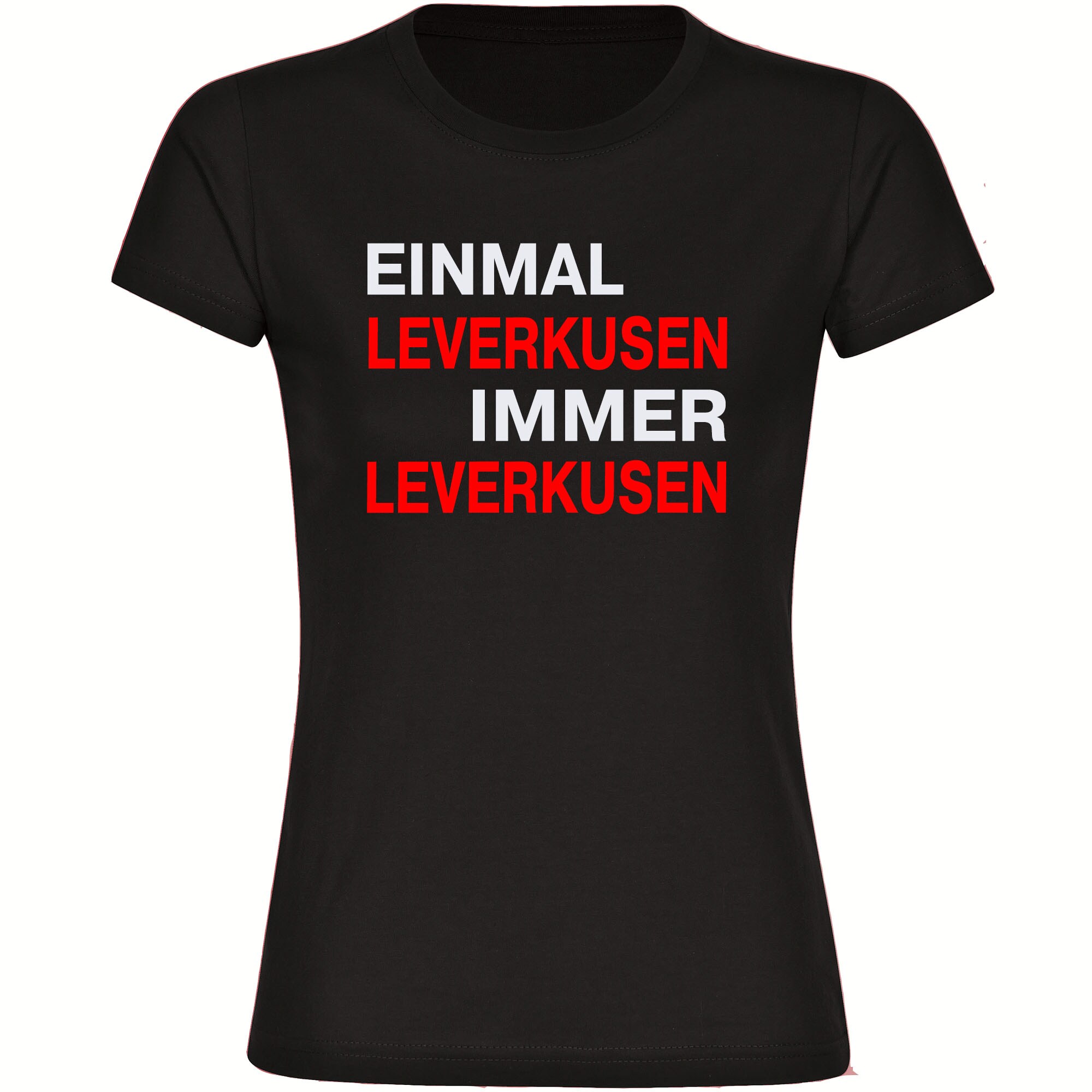 multifanshop Damen T-Shirt - Leverkusen - Einmal Immer - Druck rot - Frauen - Bild 1