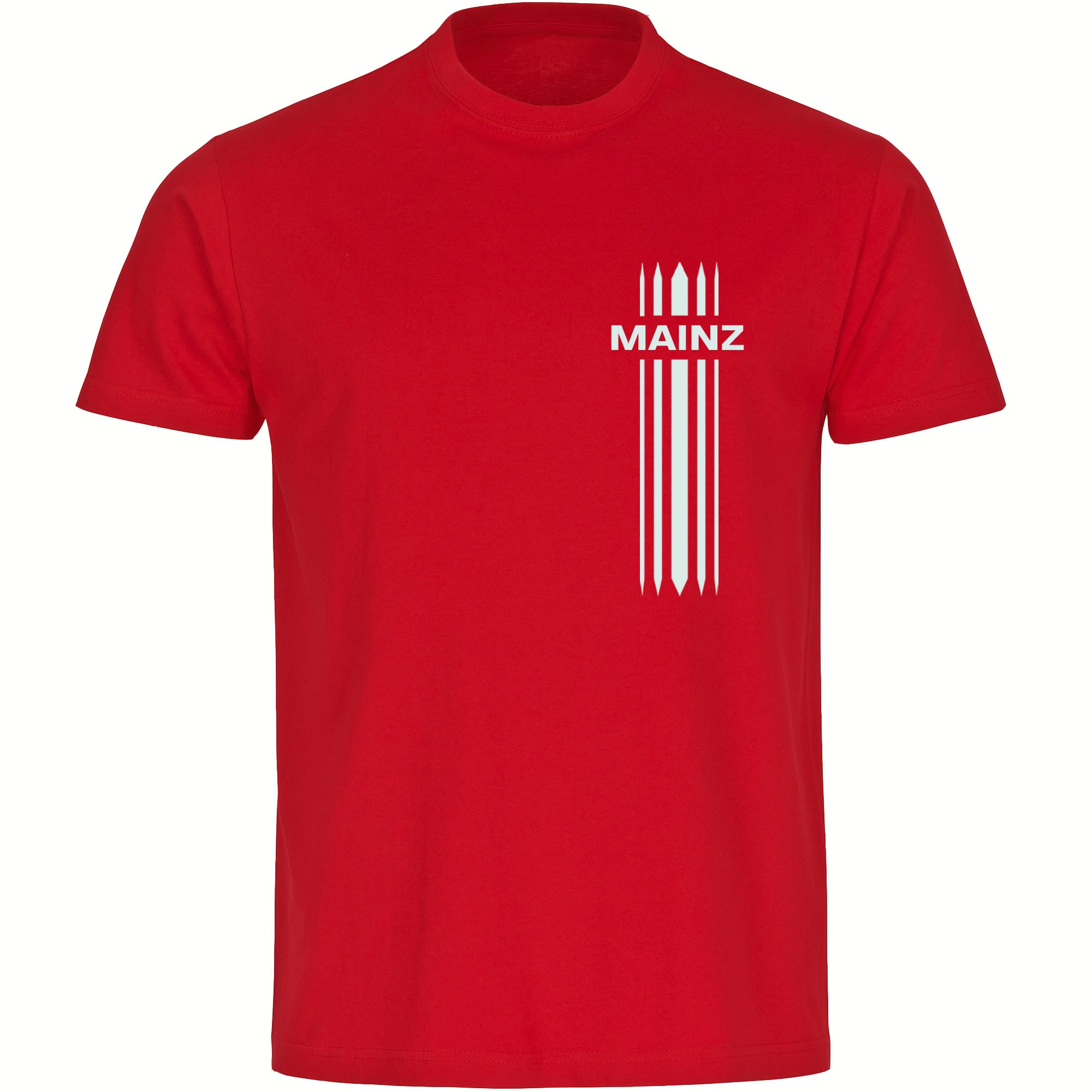 multifanshop Herren T-Shirt - Mainz - Streifen - Druck wei&szlig; - M&auml;nner - Bild 1