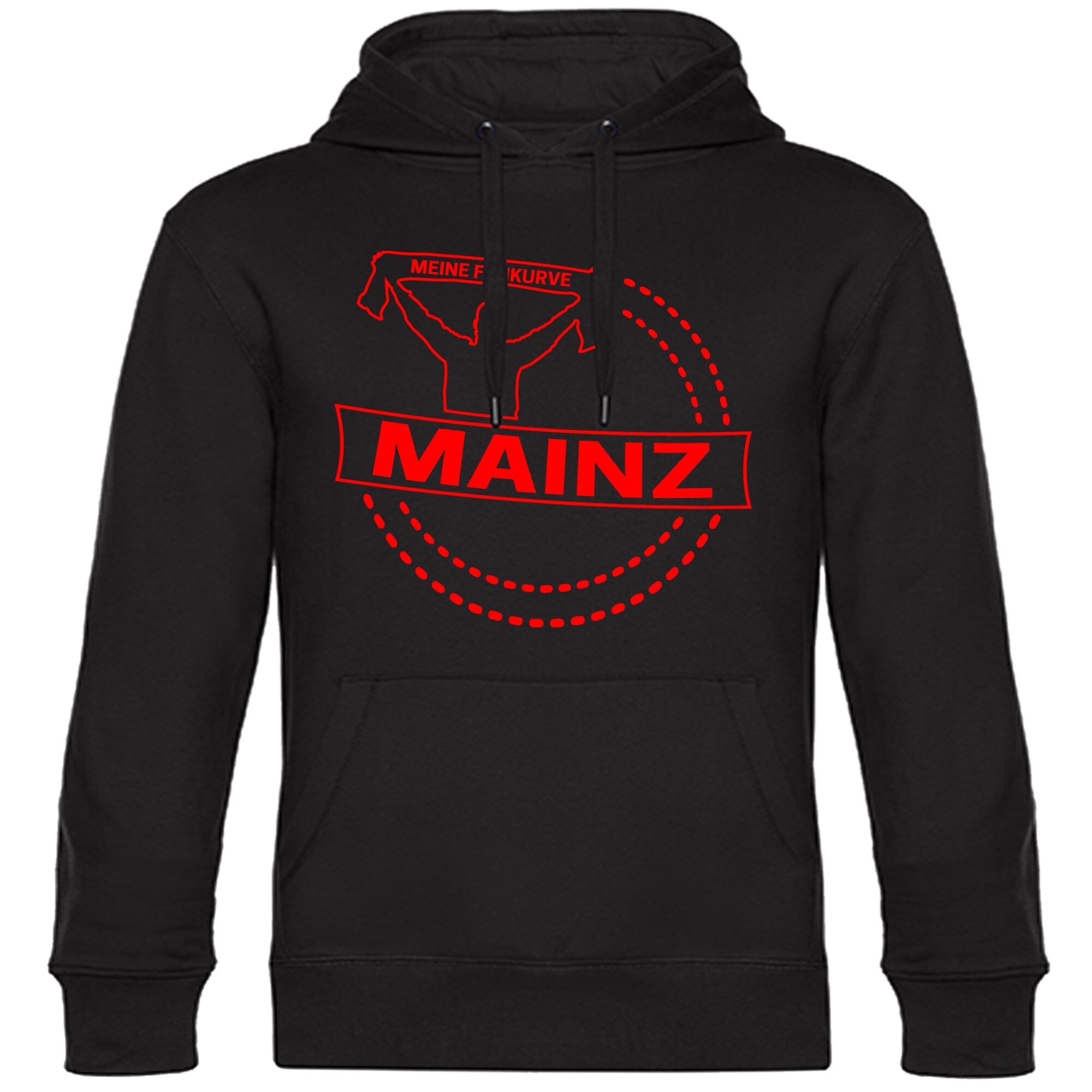 multifanshop Kapuzen Sweatshirt - Mainz - Meine Fankurve - Druck rot - Hoodie - Bild 1