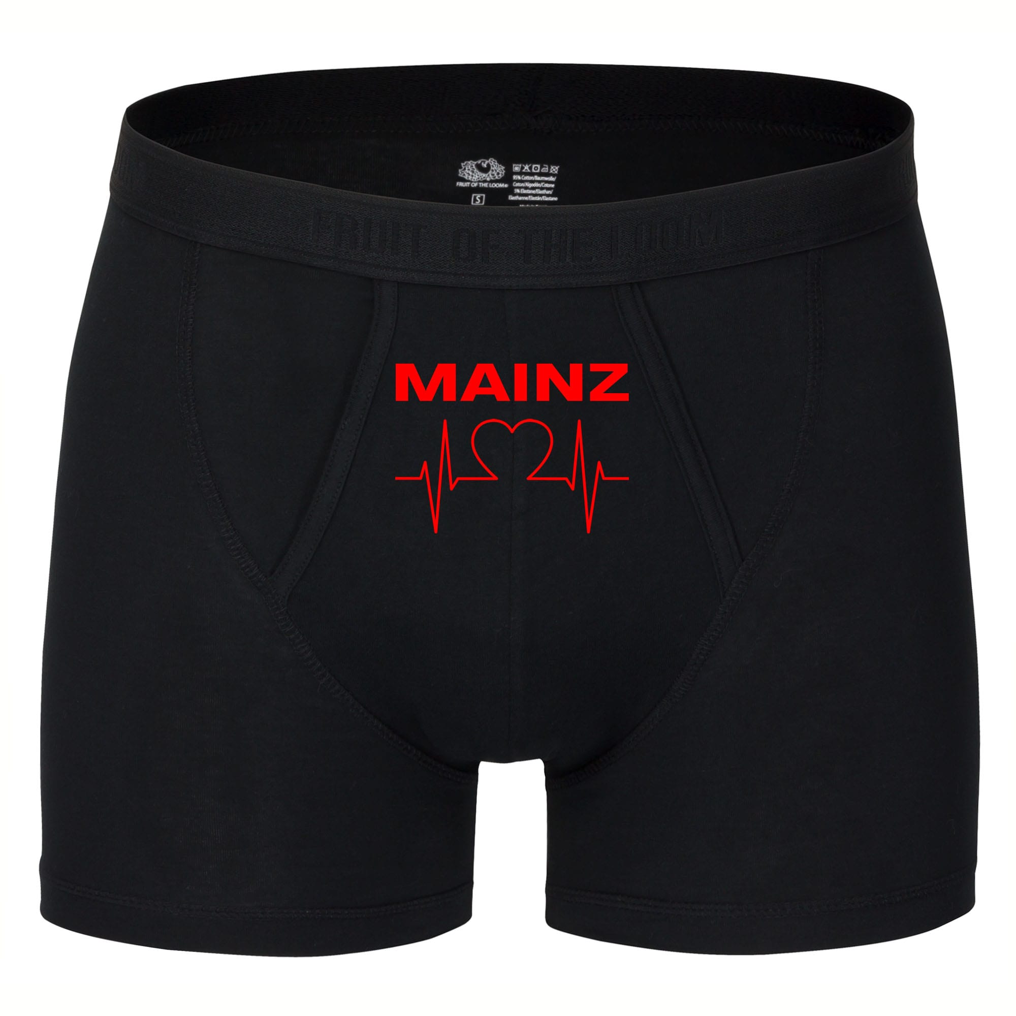 multifanshop Herren Boxer Short - Mainz - Herzschlag - Druck rot - Unterw&auml;sche - Bild 1