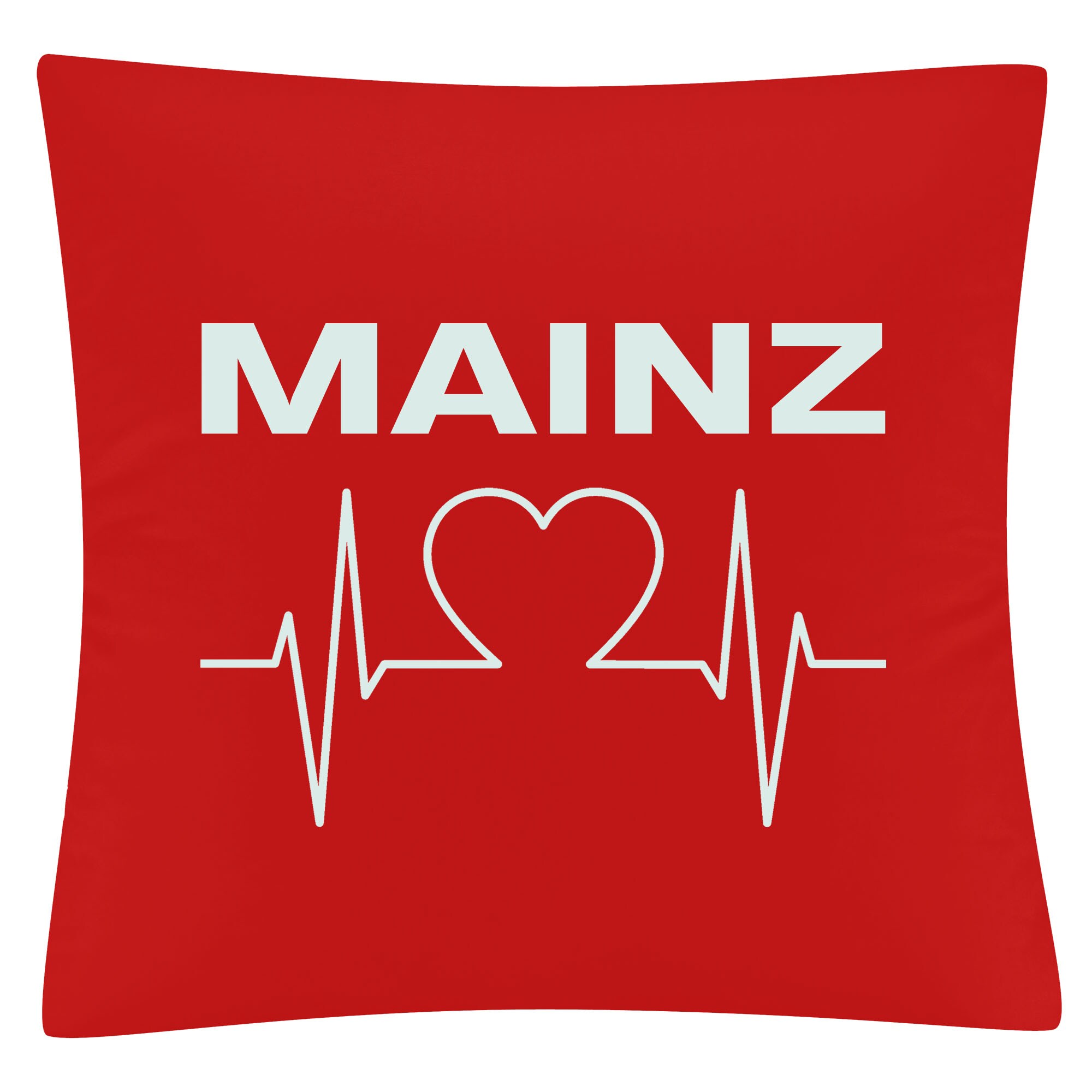 multifanshop Kissenbezug - Mainz - Herzschlag - Druck wei&szlig; - Kissen - Bild 1