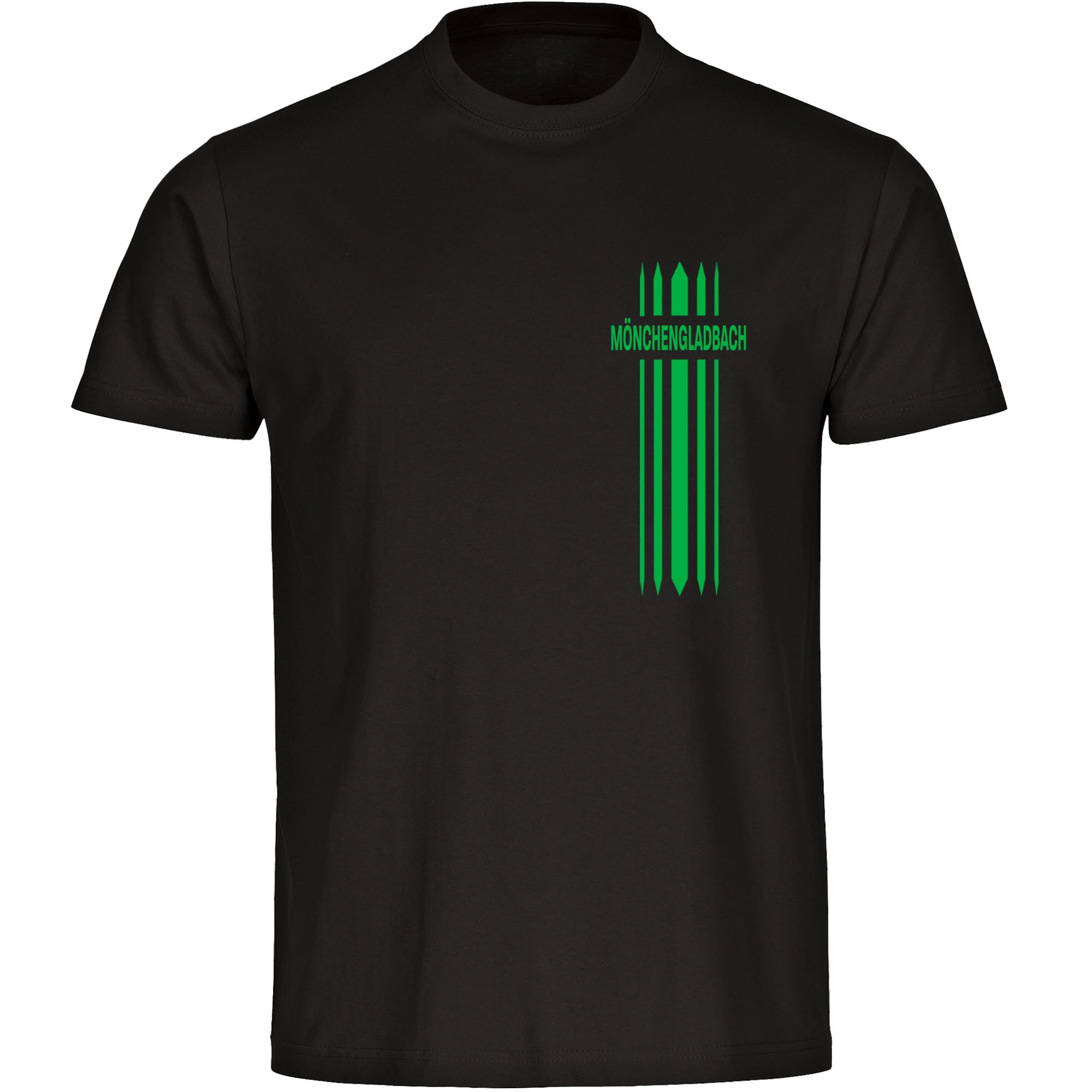 multifanshop Herren T-Shirt - M&ouml;nchengladbach - Streifen - Druck gr&uuml;n - M&auml;nner - Bild 1