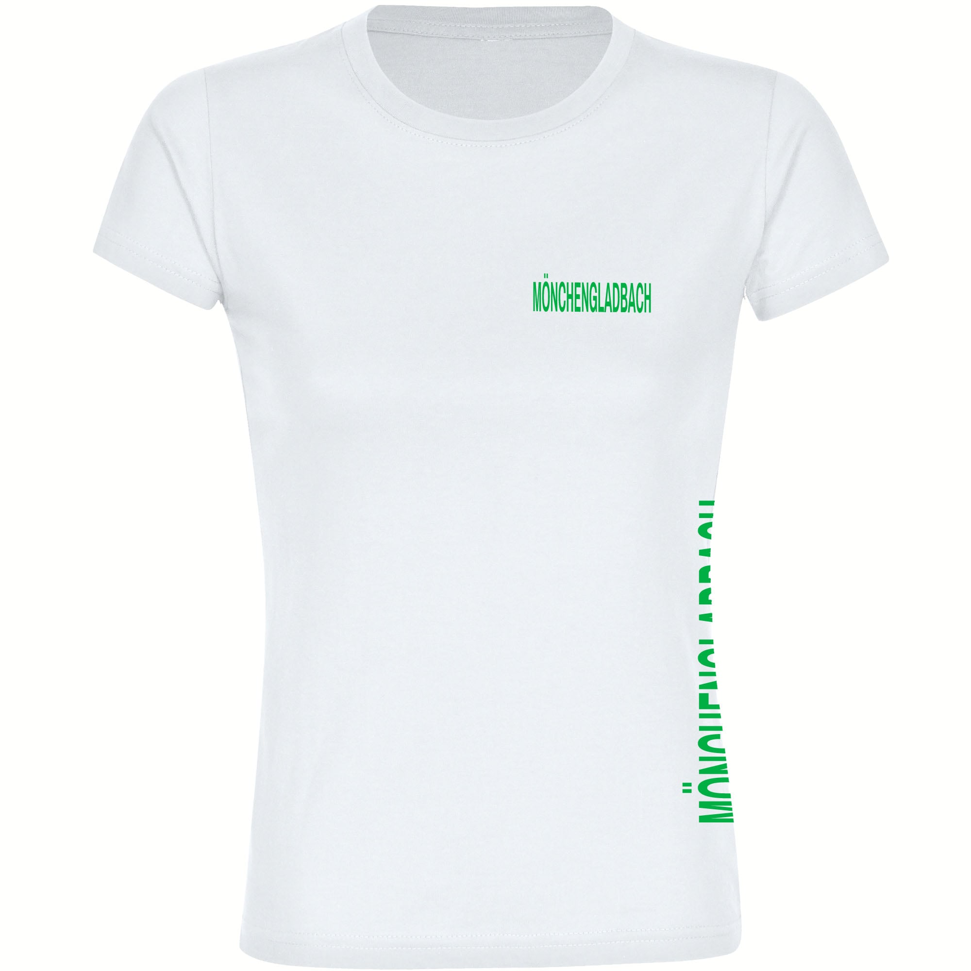 multifanshop Damen T-Shirt - M&ouml;nchengladbach - Brust & Seite - Druck gr&uuml;n - Frauen - Bild 1