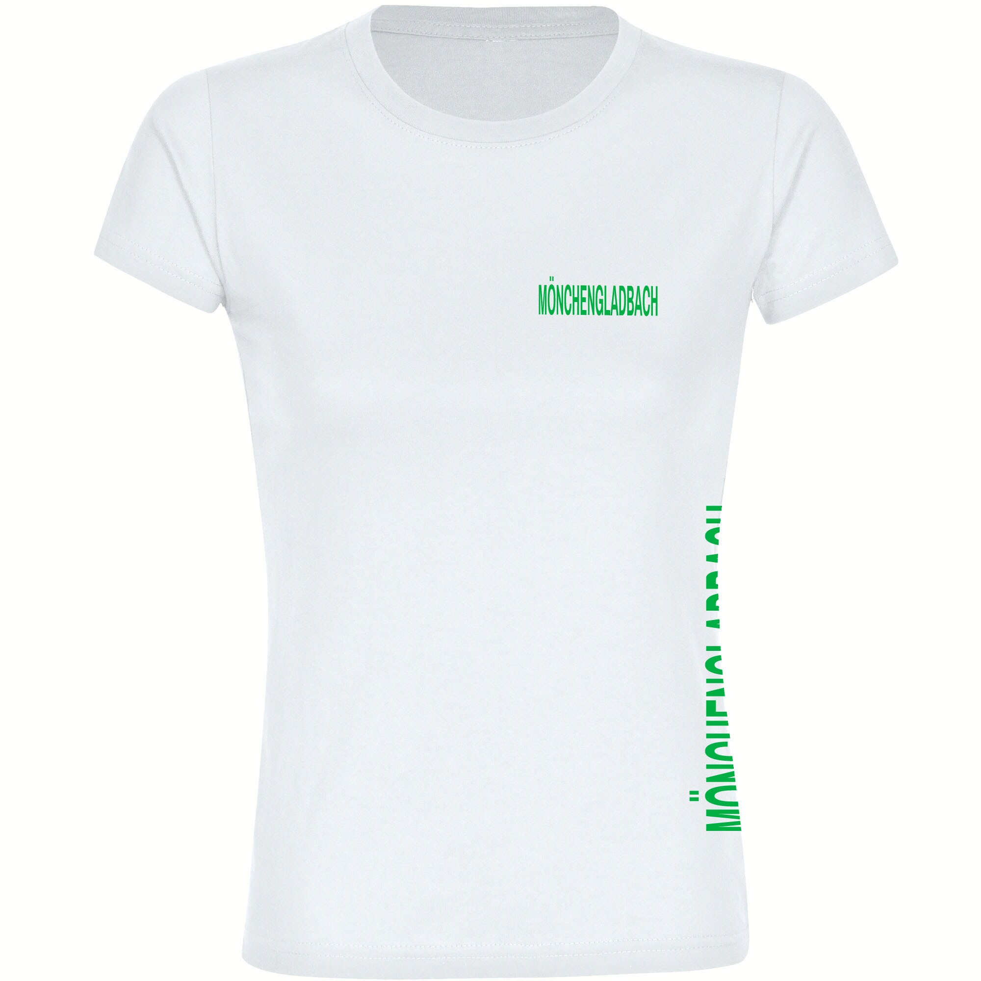 multifanshop Damen T-Shirt - M&ouml;nchengladbach - Brust & Seite - Druck gr&uuml;n - Frauen - Bild 1