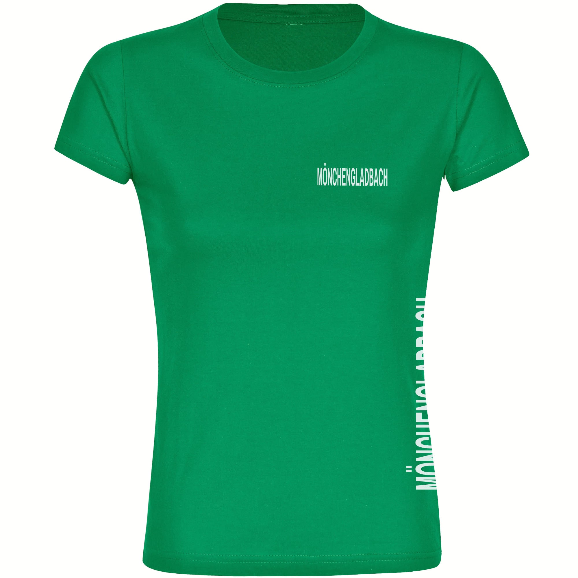 multifanshop Damen T-Shirt - M&ouml;nchengladbach - Brust & Seite - Druck wei&szlig; - Frauen - Bild 1