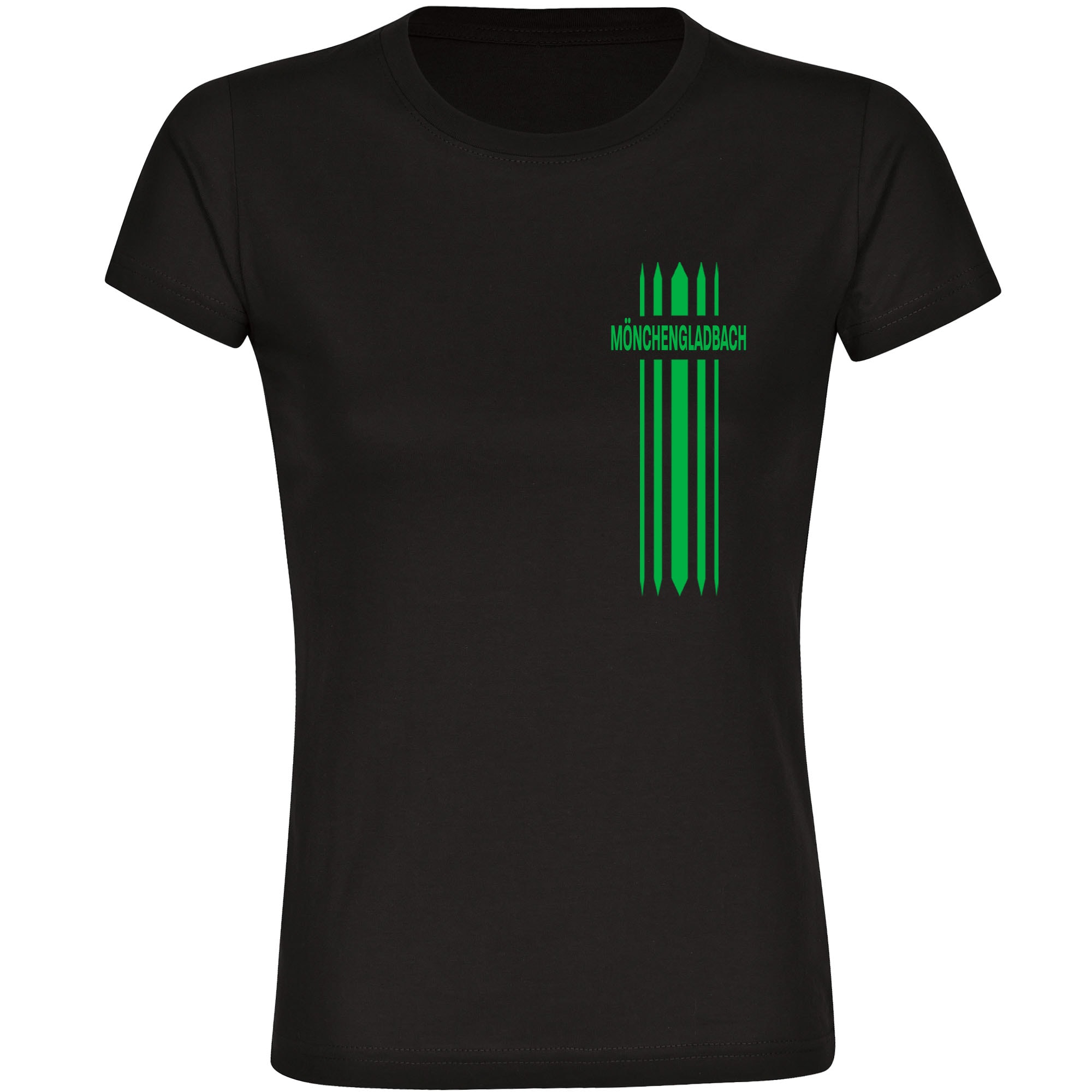 multifanshop Damen T-Shirt - M&ouml;nchengladbach - Streifen - Druck gr&uuml;n - Frauen - Bild 1