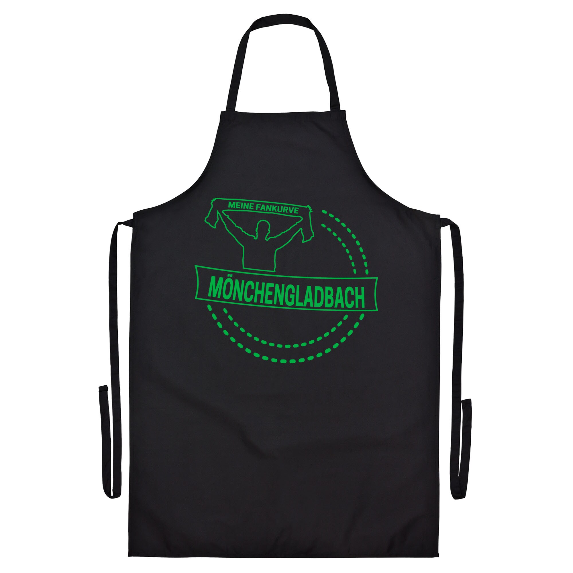 multifanshop Grillsch&uuml;rze - M&ouml;nchengladbach - Meine Fankurve - Druck gr&uuml;n - Sch&uuml;rze - Bild 1