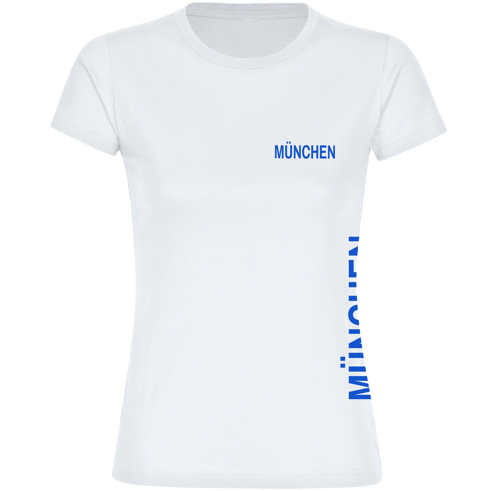 multifanshop Damen T-Shirt - M&uuml;nchen blau - Brust & Seite - Druck blau - Frauen - Bild 1