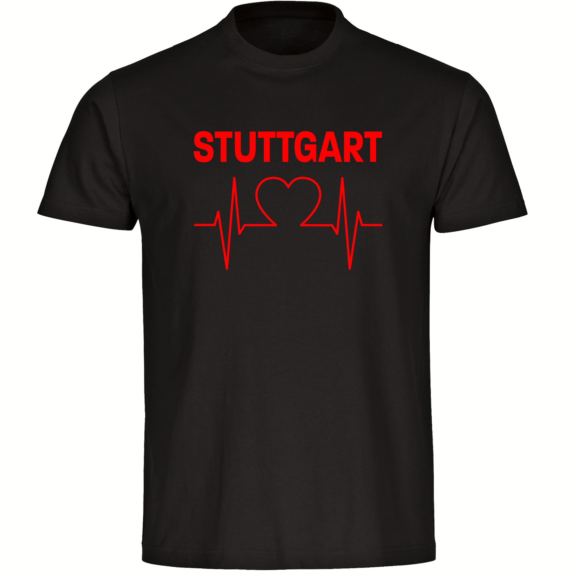 multifanshop Herren T-Shirt - Stuttgart - Herzschlag - Druck rot - M&auml;nner - Bild 1