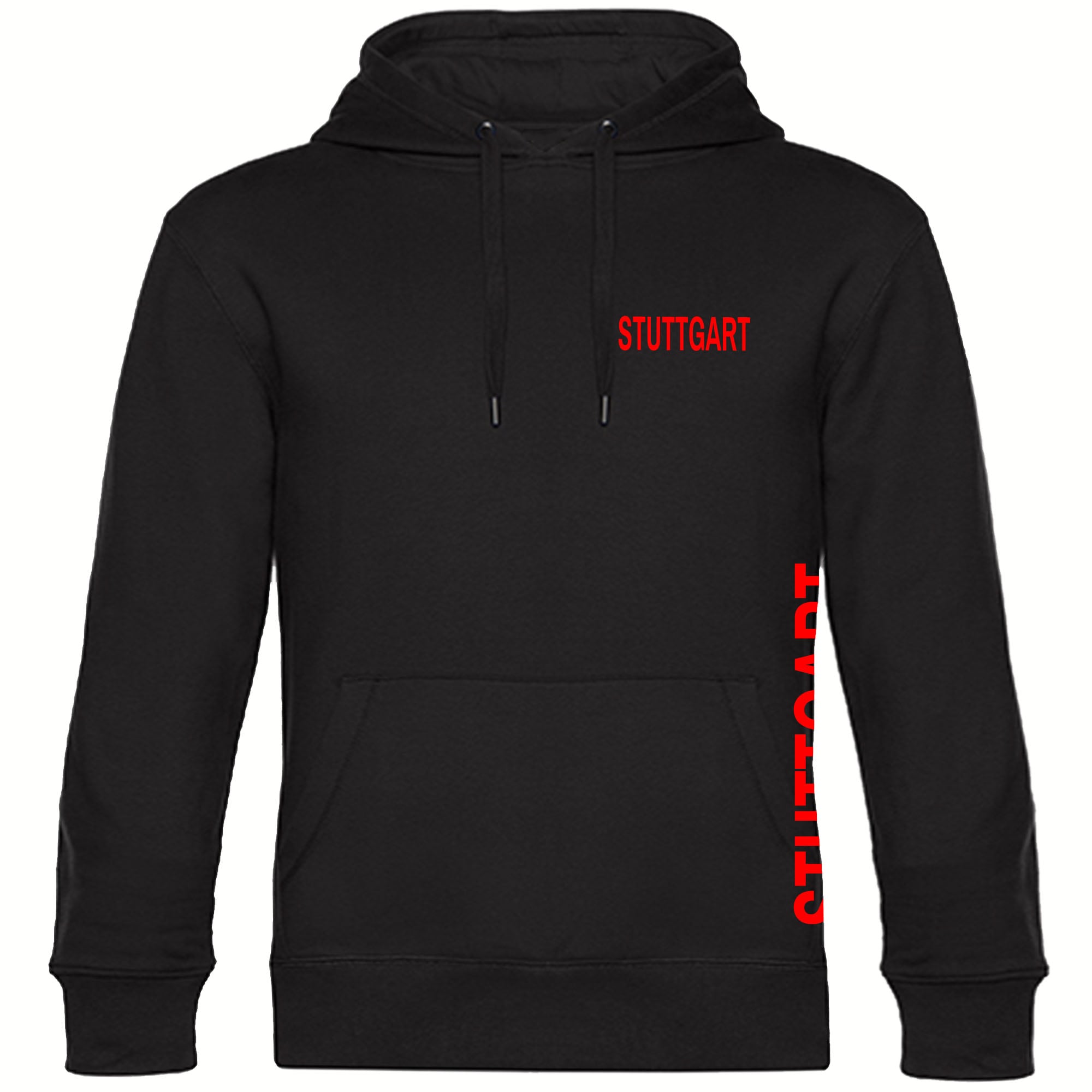 multifanshop Kapuzen Sweatshirt - Stuttgart - Brust & Seite - Druck rot - Hoodie - Bild 1