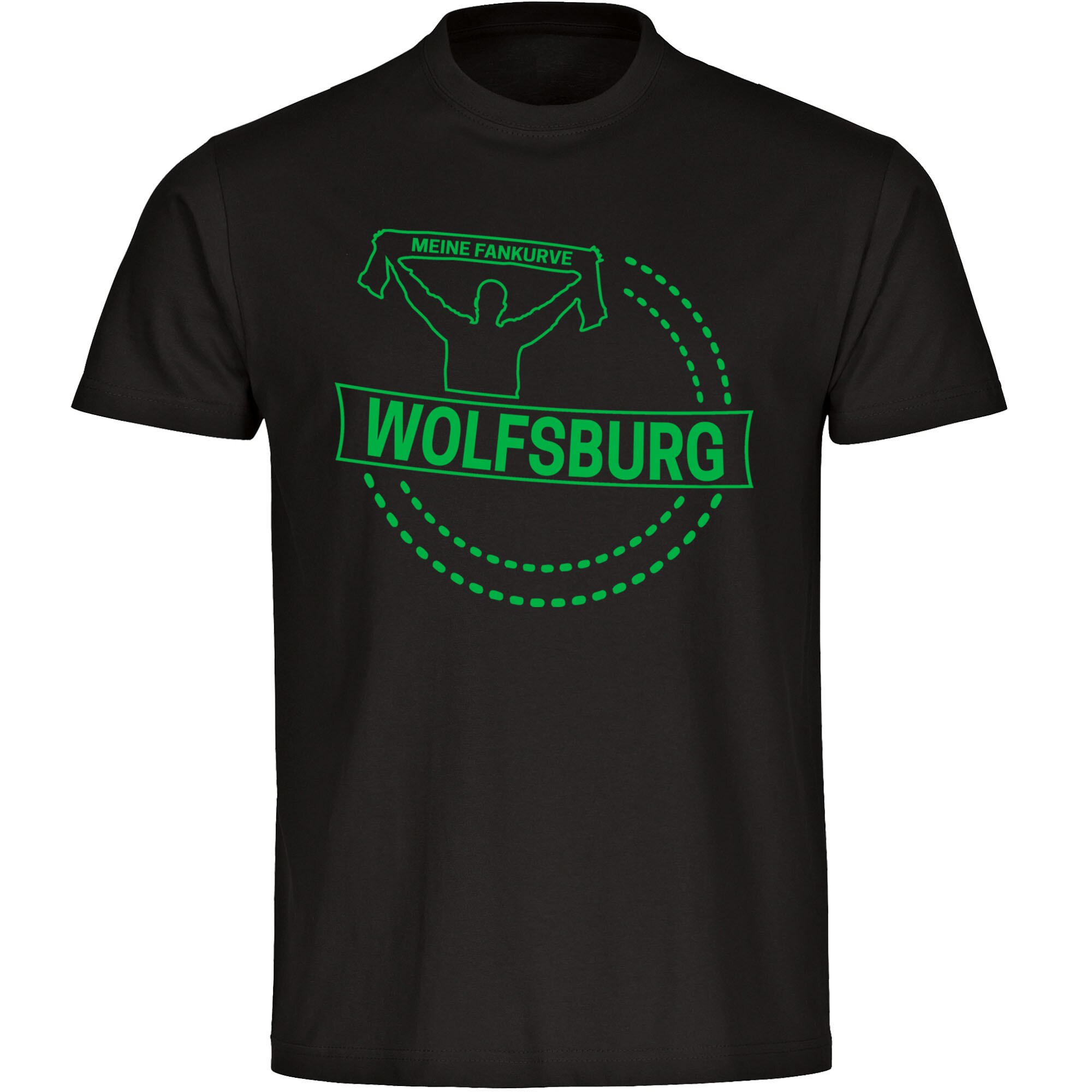 multifanshop Herren T-Shirt - Wolfsburg - Meine Fankurve - Druck gr&uuml;n - M&auml;nner - Bild 1