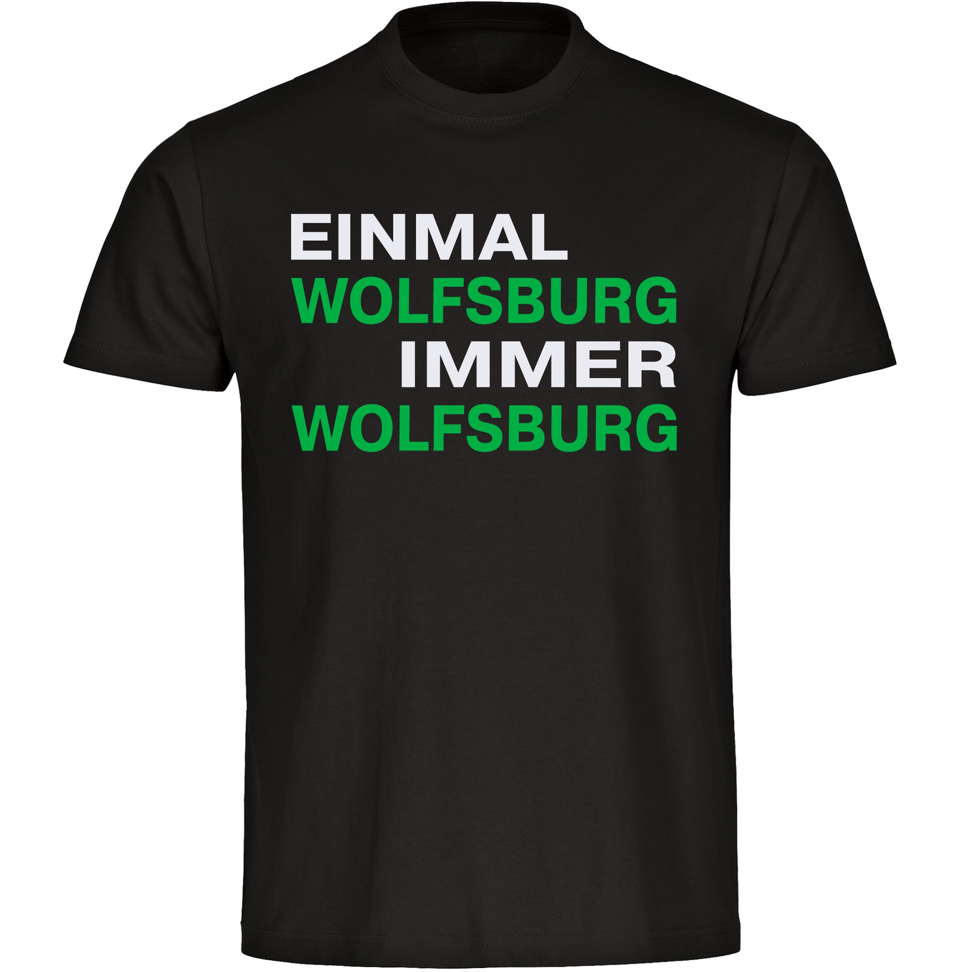 multifanshop Herren T-Shirt - Wolfsburg - Einmal Immer - Druck gr&uuml;n - M&auml;nner - Bild 1