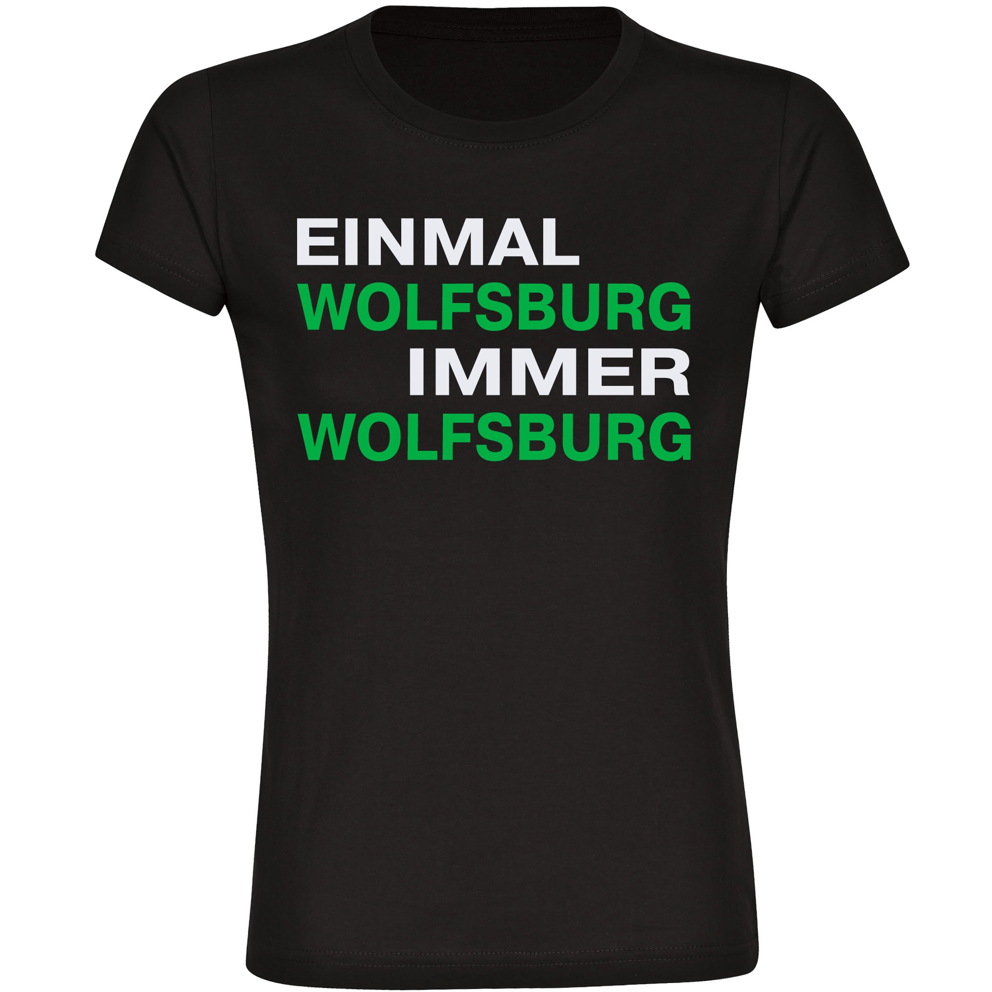multifanshop Damen T-Shirt - Wolfsburg - Einmal Immer - Druck gr&uuml;n - Frauen - Bild 1