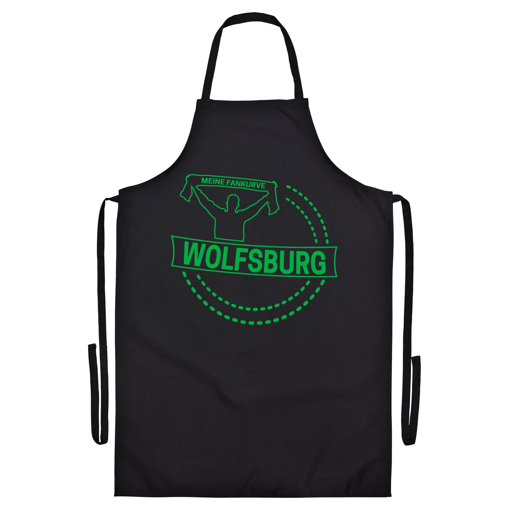 multifanshop Grillsch&uuml;rze - Wolfsburg - Meine Fankurve - Druck gr&uuml;n - Sch&uuml;rze - Bild 1