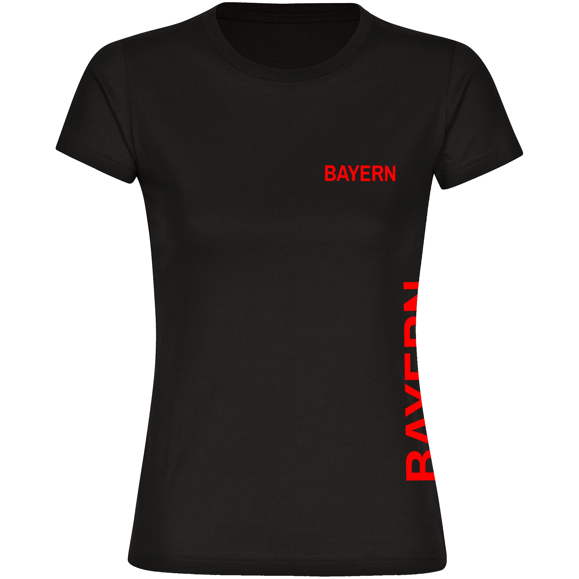 multifanshop Damen T-Shirt - Bayern - Brust & Seite - Druck rot - Frauen - Bild 1