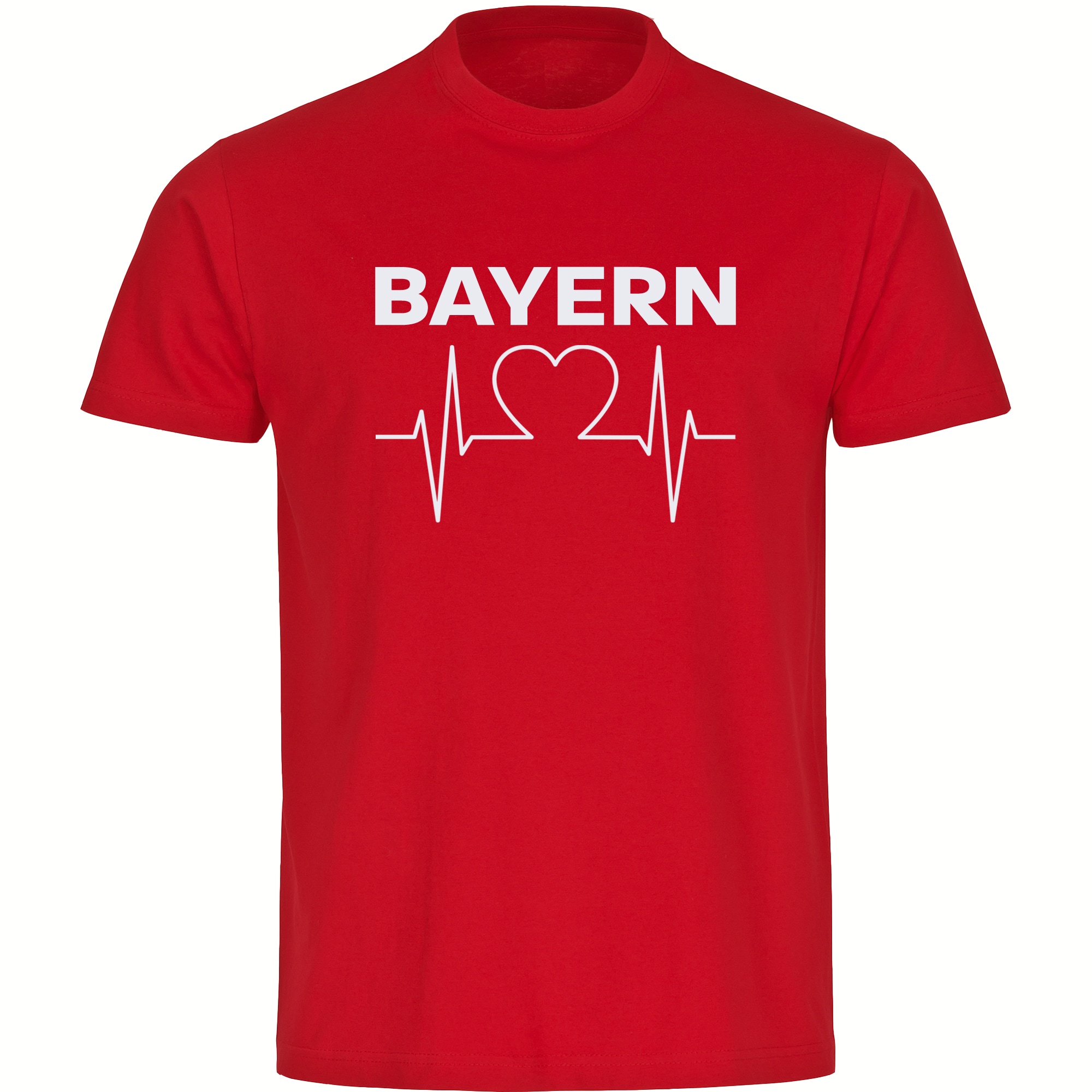 multifanshop Herren T-Shirt - Bayern - Herzschlag - Druck wei&szlig; - M&auml;nner - Bild 1