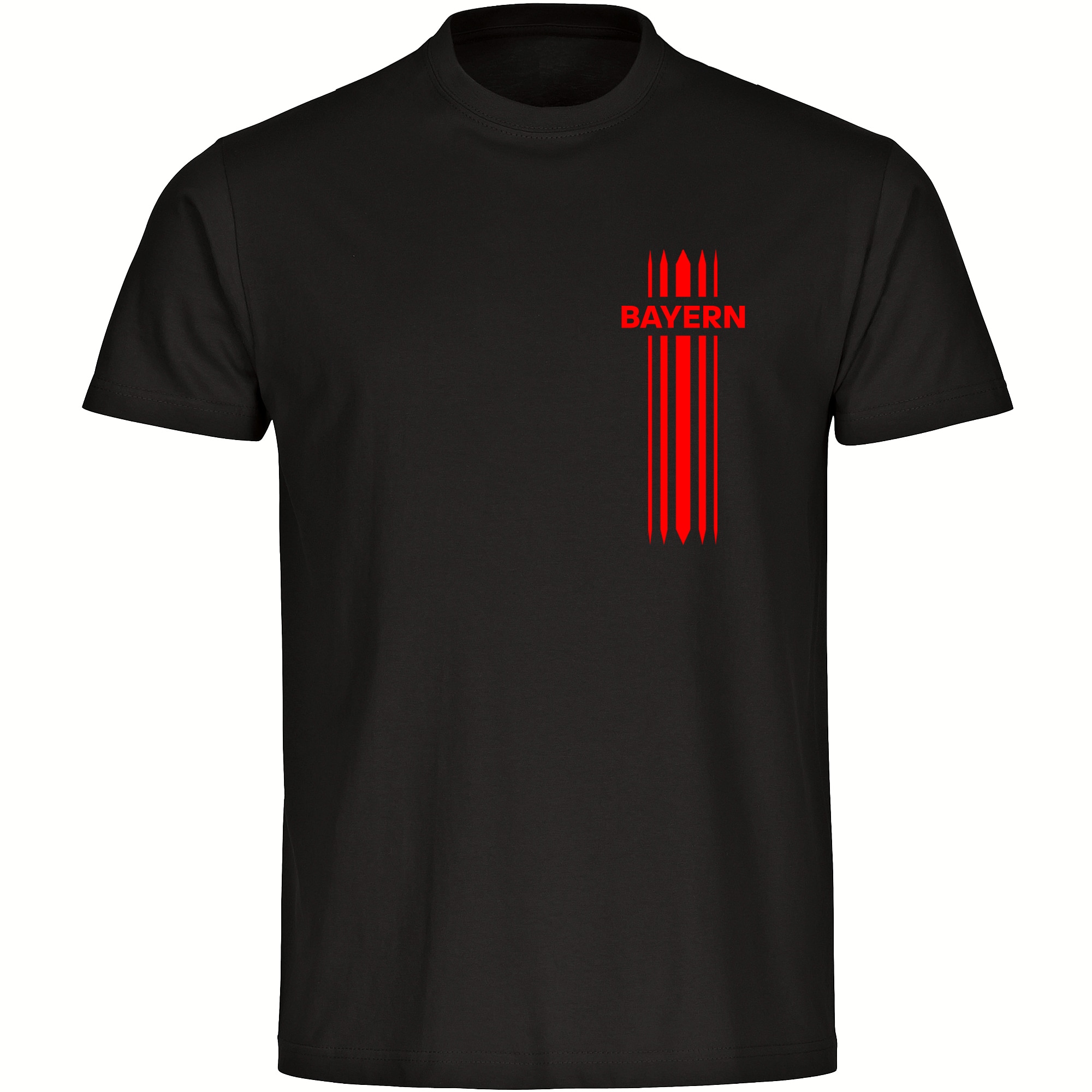 multifanshop Herren T-Shirt - Bayern - Streifen - Druck rot - M&auml;nner - Bild 1