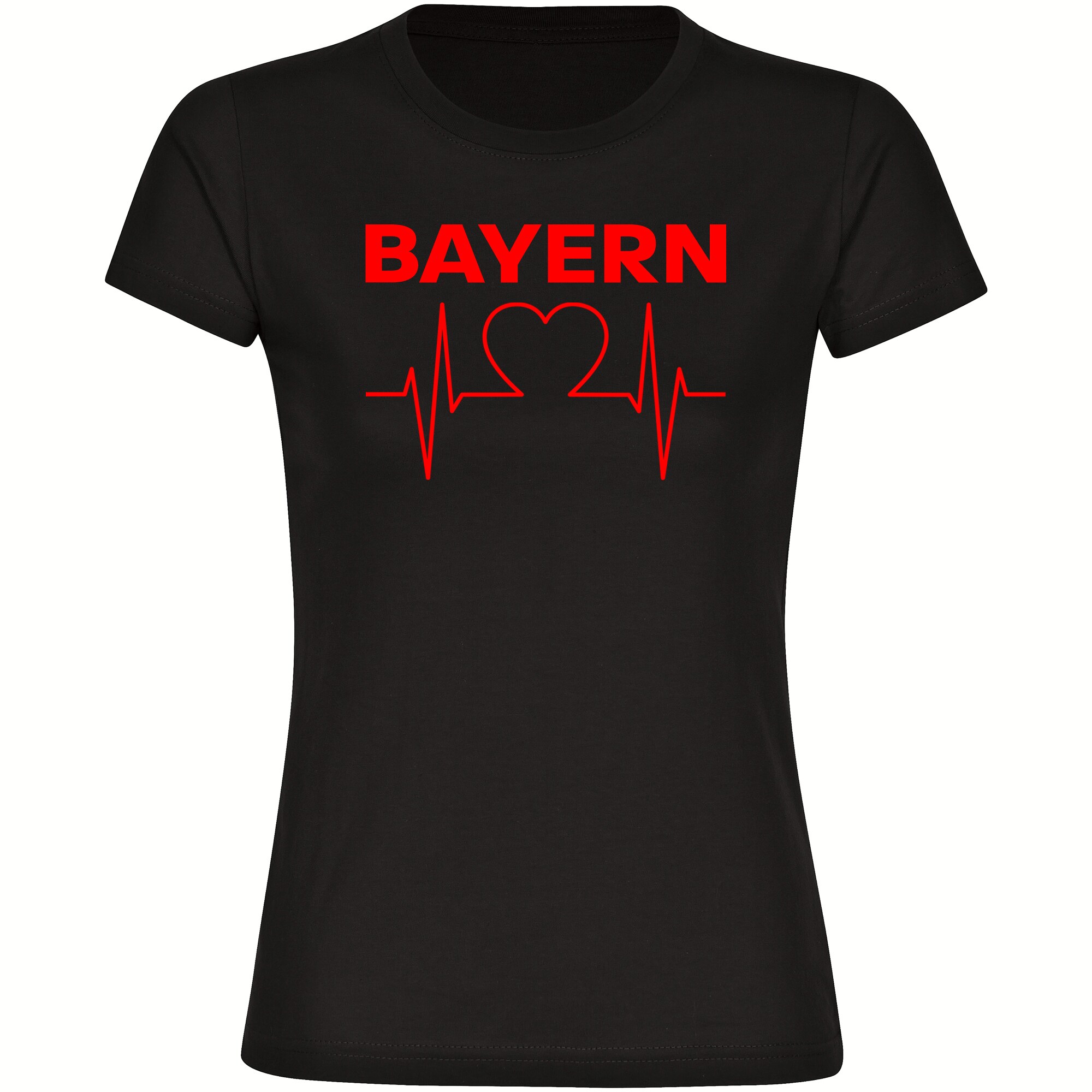 multifanshop Damen T-Shirt - Bayern - Herzschlag - Druck rot - Frauen - Bild 1