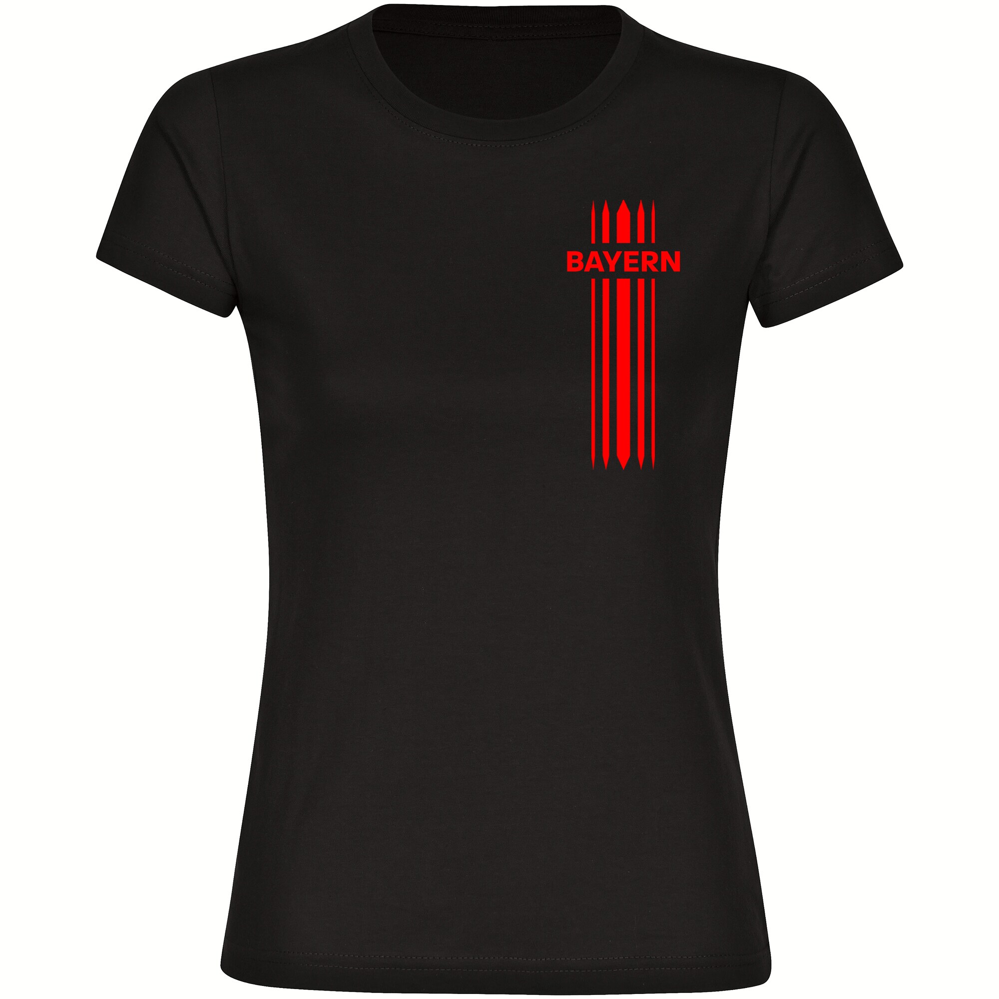 multifanshop Damen T-Shirt - Bayern - Streifen - Druck rot - Frauen - Bild 1