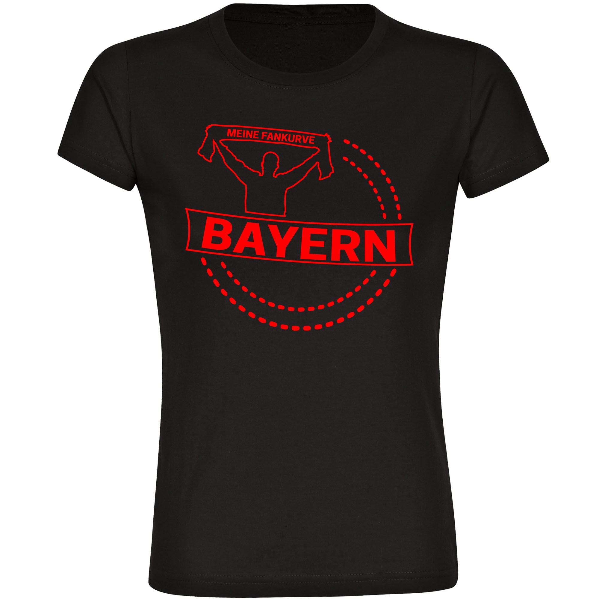 multifanshop Damen T-Shirt - Bayern - Meine Fankurve - Druck rot - Frauen - Bild 1