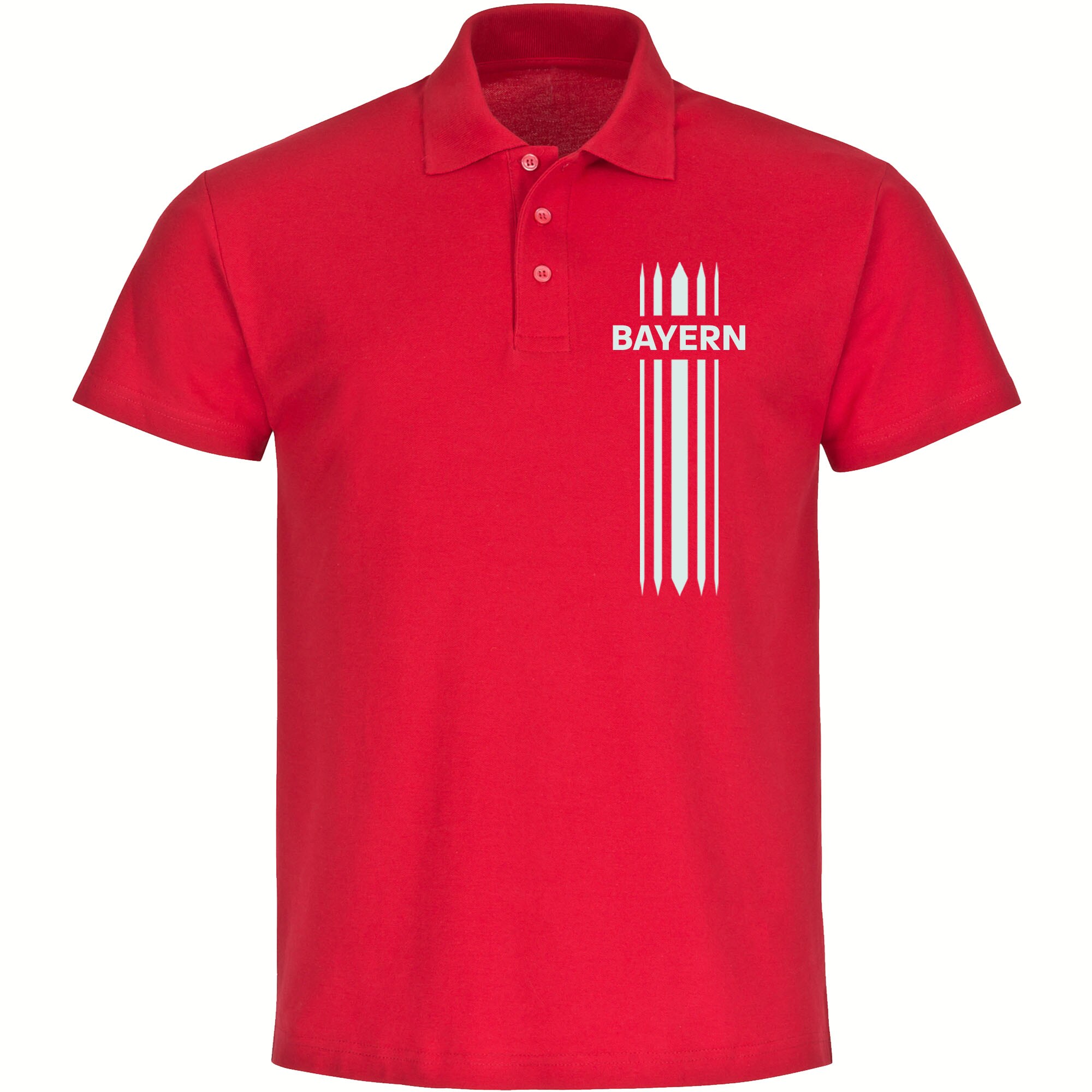 multifanshop Poloshirt - Bayern - Streifen - Druck wei&szlig; - Polo - Bild 1