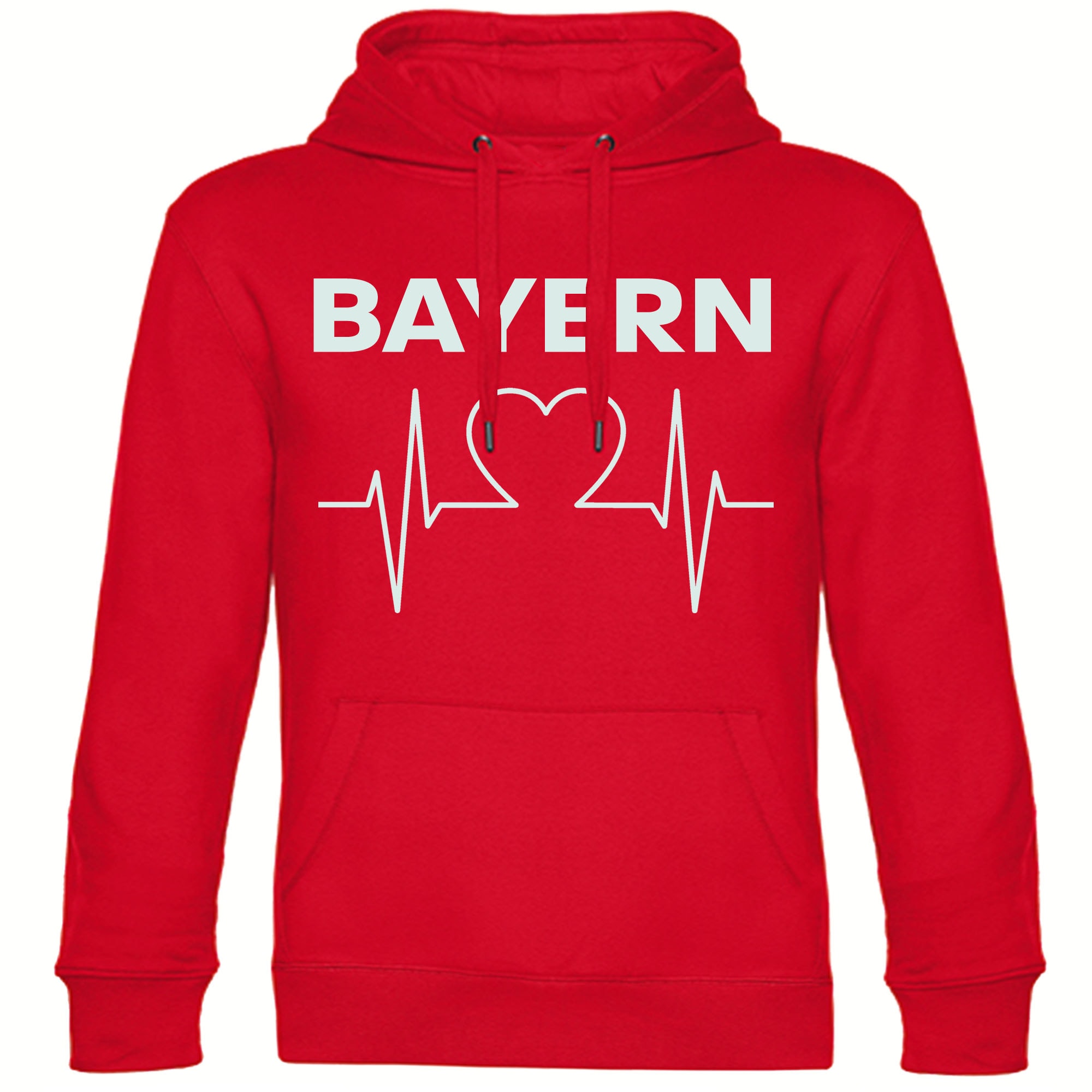 multifanshop Kapuzen Sweatshirt - Bayern - Herzschlag - Druck wei&szlig; - Hoodie - Bild 1