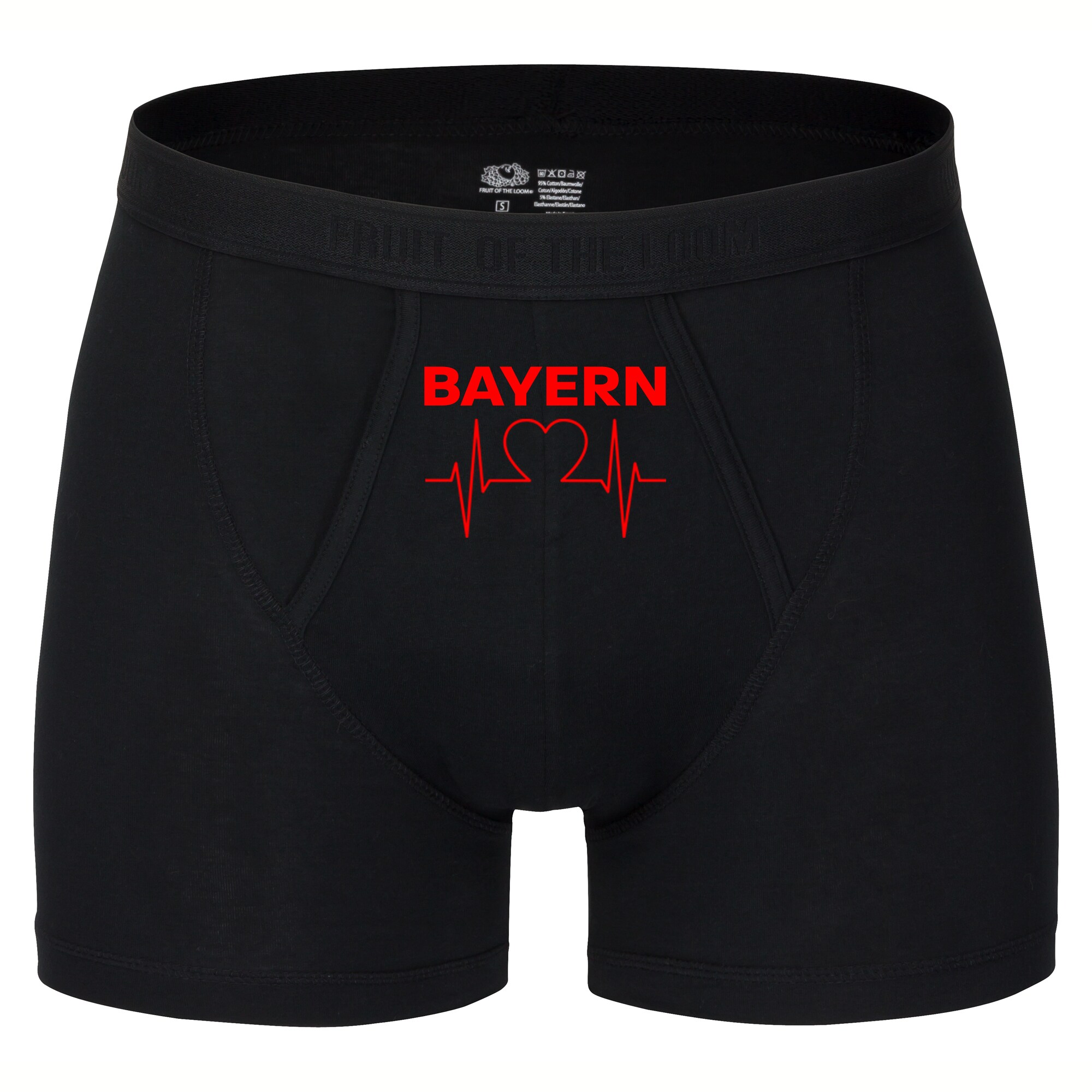 multifanshop Herren Boxer Short - Bayern - Herzschlag - Druck rot - Unterw&auml;sche - Bild 1