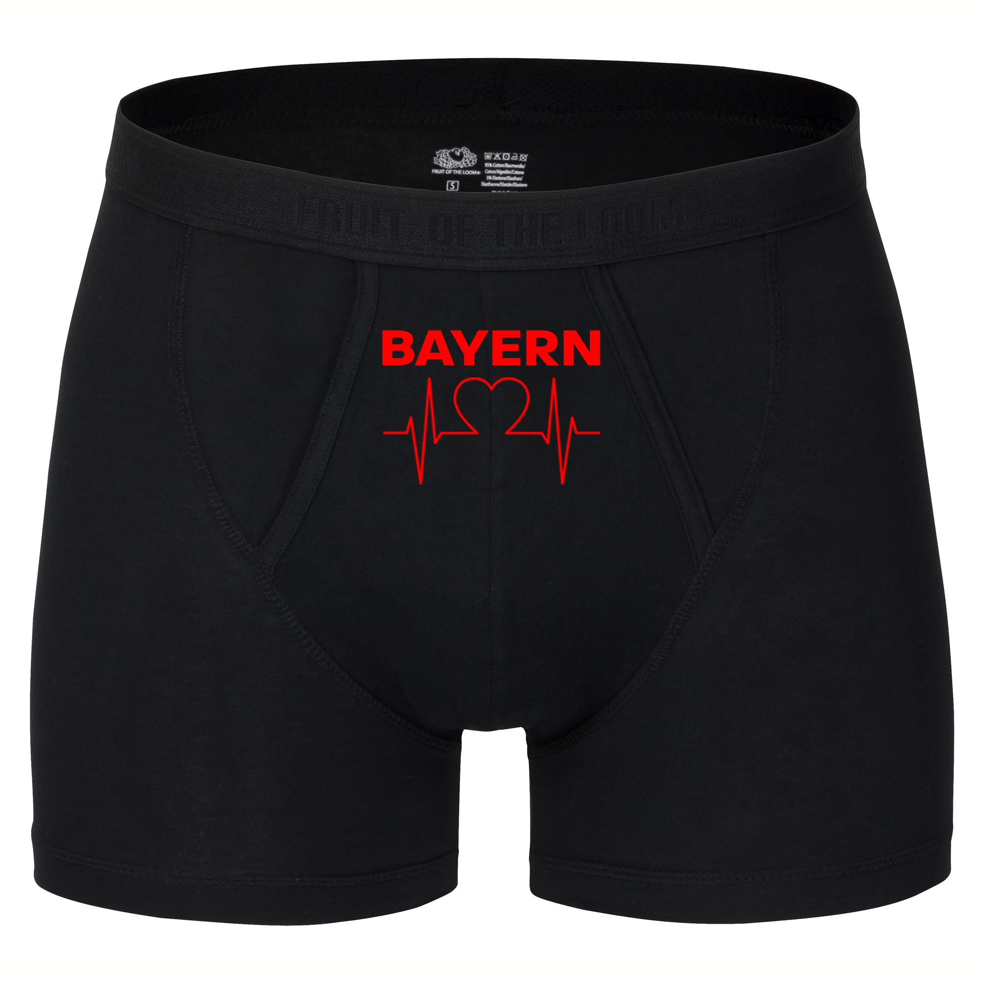multifanshop Herren Boxer Short - Bayern - Herzschlag - Druck rot - Unterw&auml;sche - Bild 1
