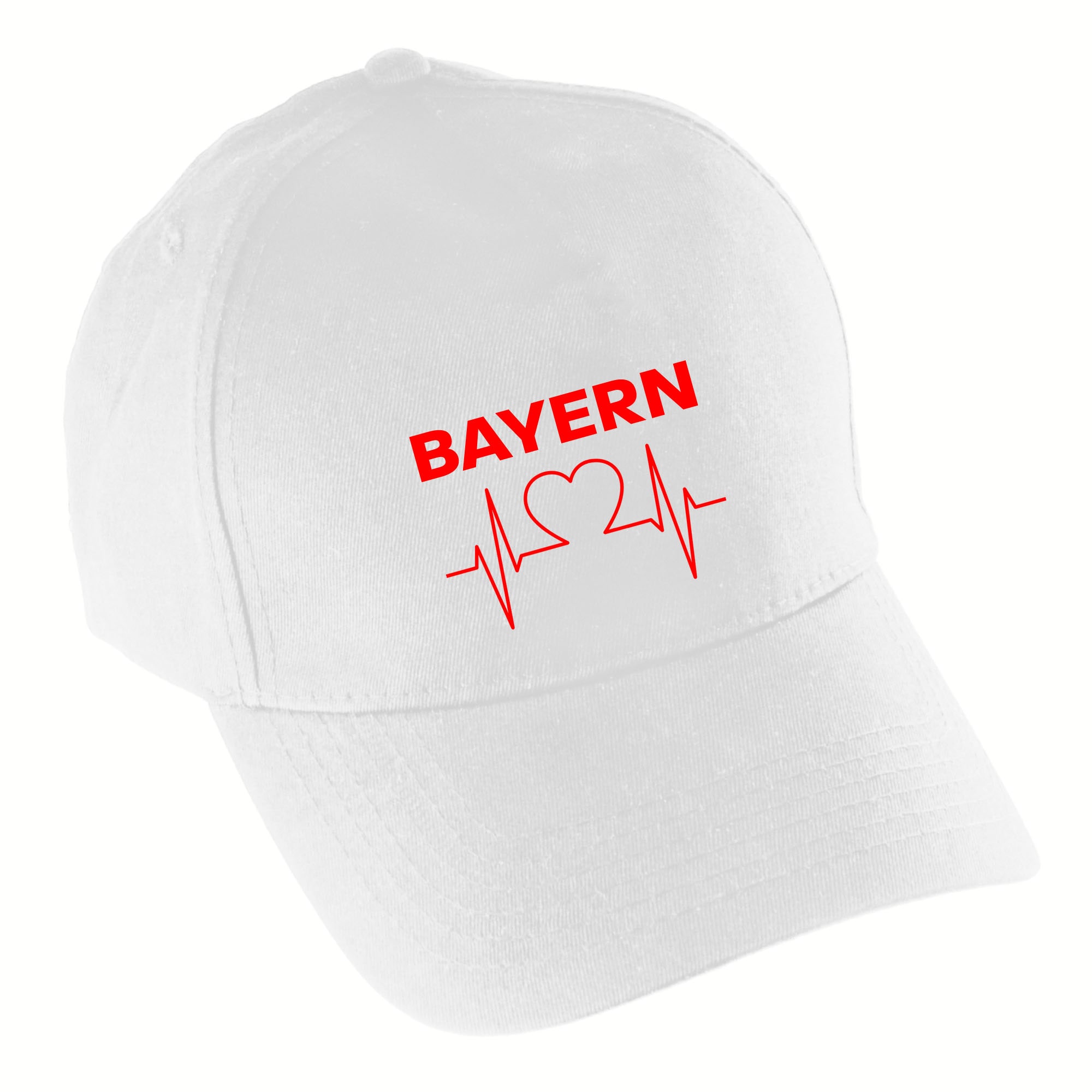 multifanshop Baseballcap - Bayern - Herzschlag - Druck rot - M&uuml;tze - Bild 1