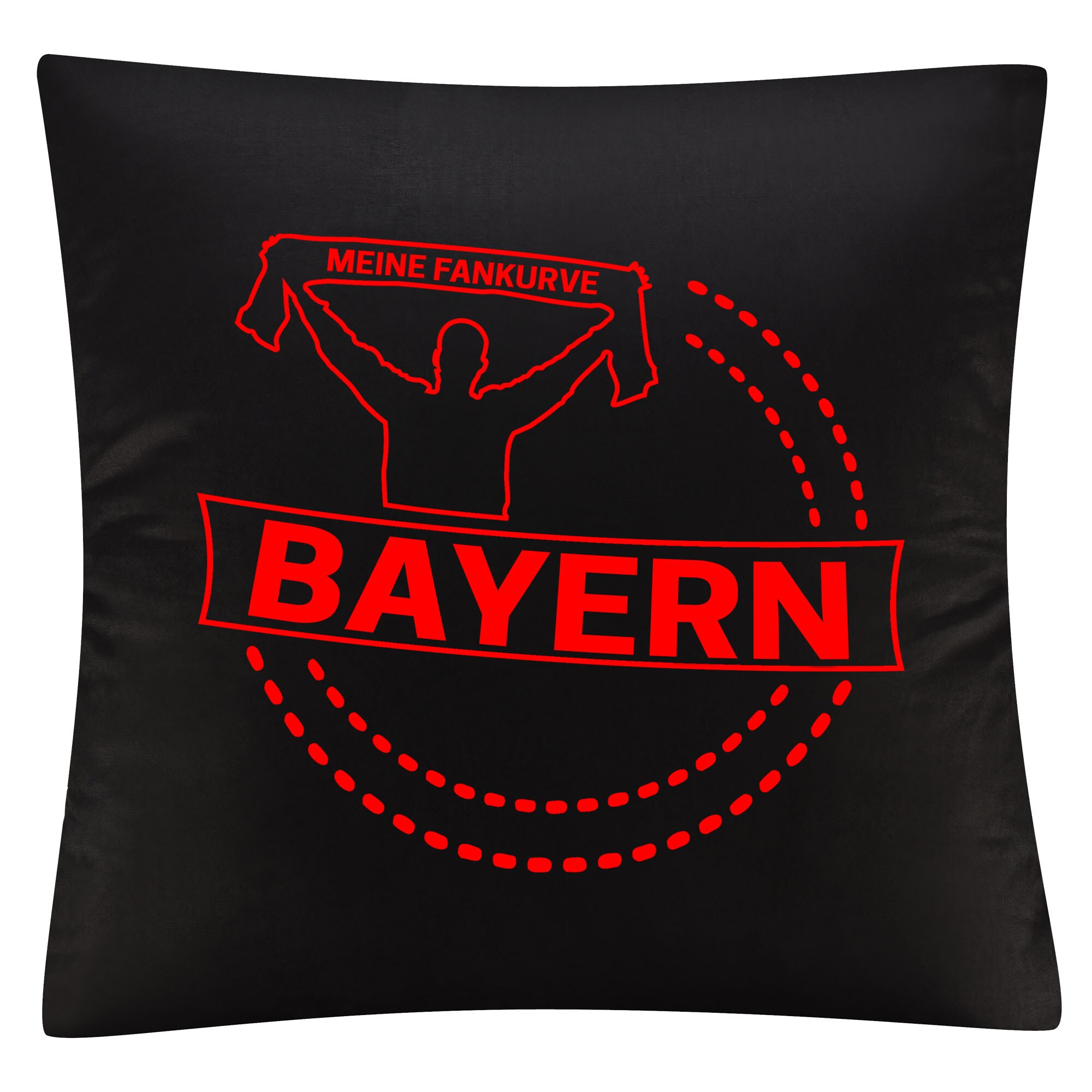 multifanshop Kissenbezug - Bayern - Meine Fankurve - Druck rot - Kissen - Bild 1