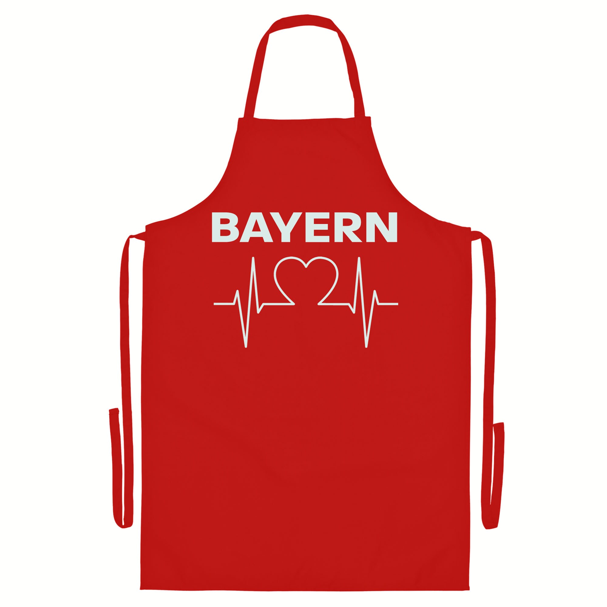 multifanshop Grillsch&uuml;rze - Bayern - Herzschlag - Druck wei&szlig; - Sch&uuml;rze - Bild 1