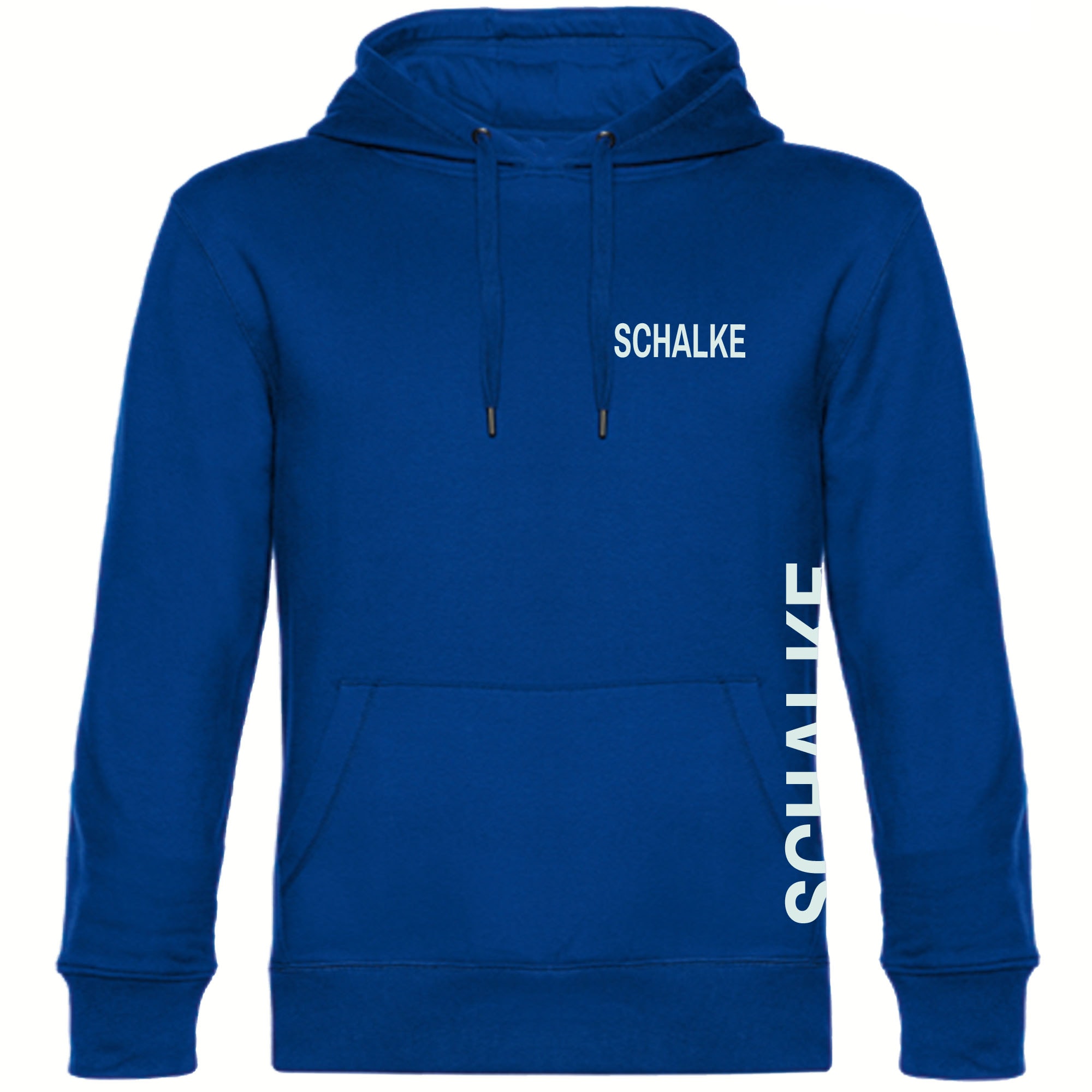 multifanshop Kapuzen Sweatshirt - Schalke - Brust & Seite - Druck wei&szlig; - Hoodie - Bild 1