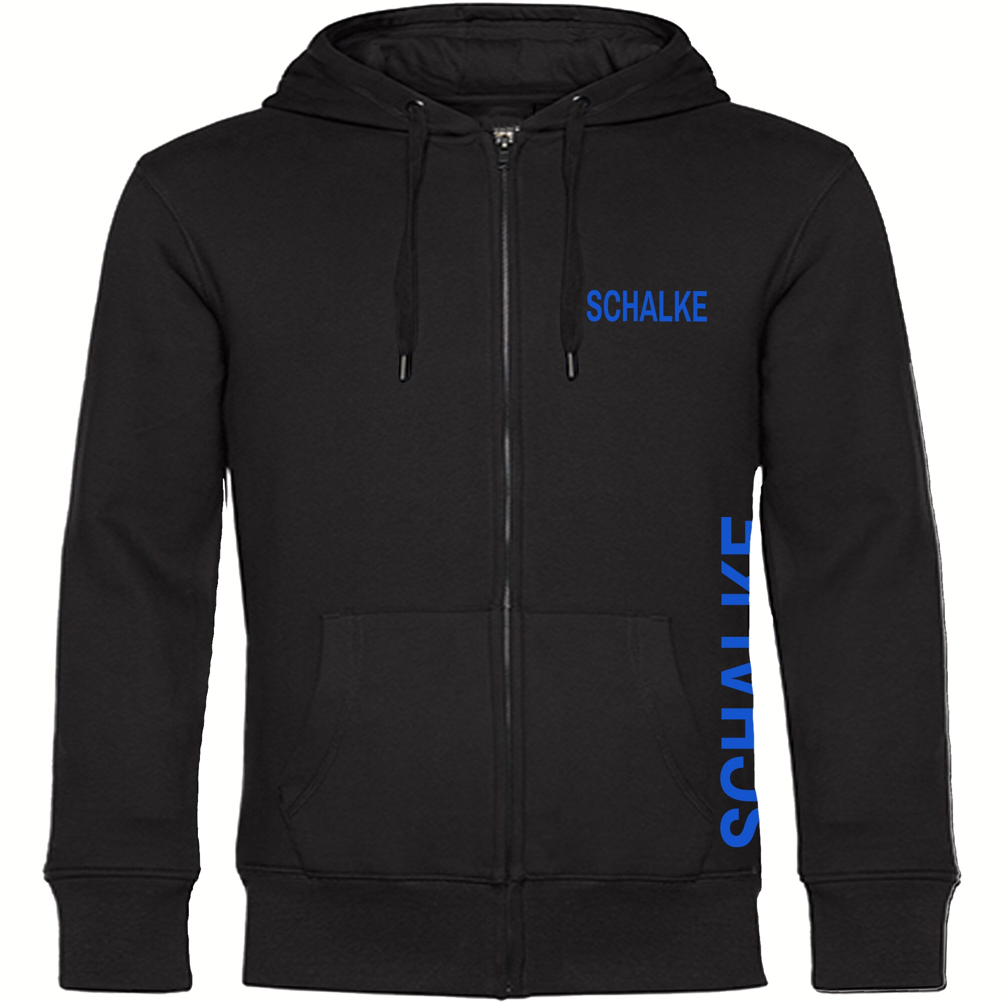 multifanshop Kapuzen Sweatshirt Jacke - Schalke - Brust & Seite - Druck blau - Sweat - Bild 1