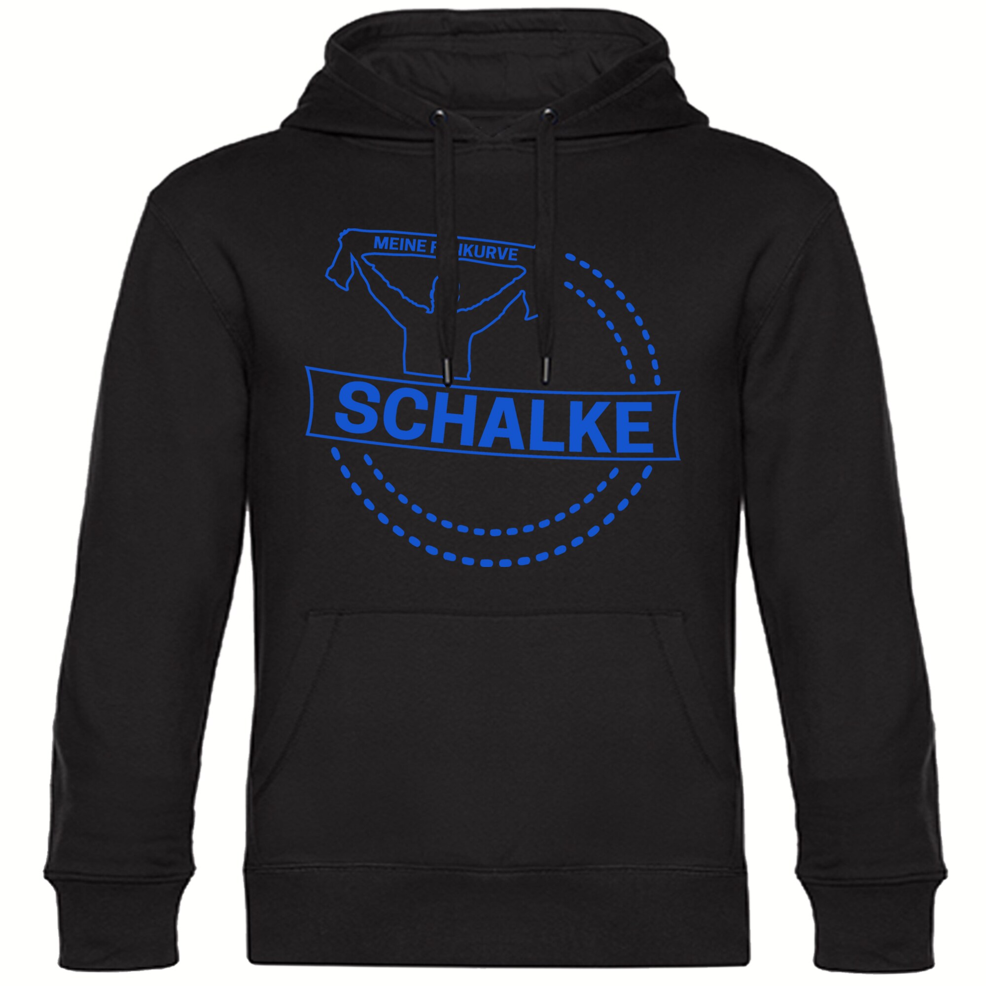 multifanshop Kapuzen Sweatshirt - Schalke - Meine Fankurve - Druck blau - Hoodie - Bild 1