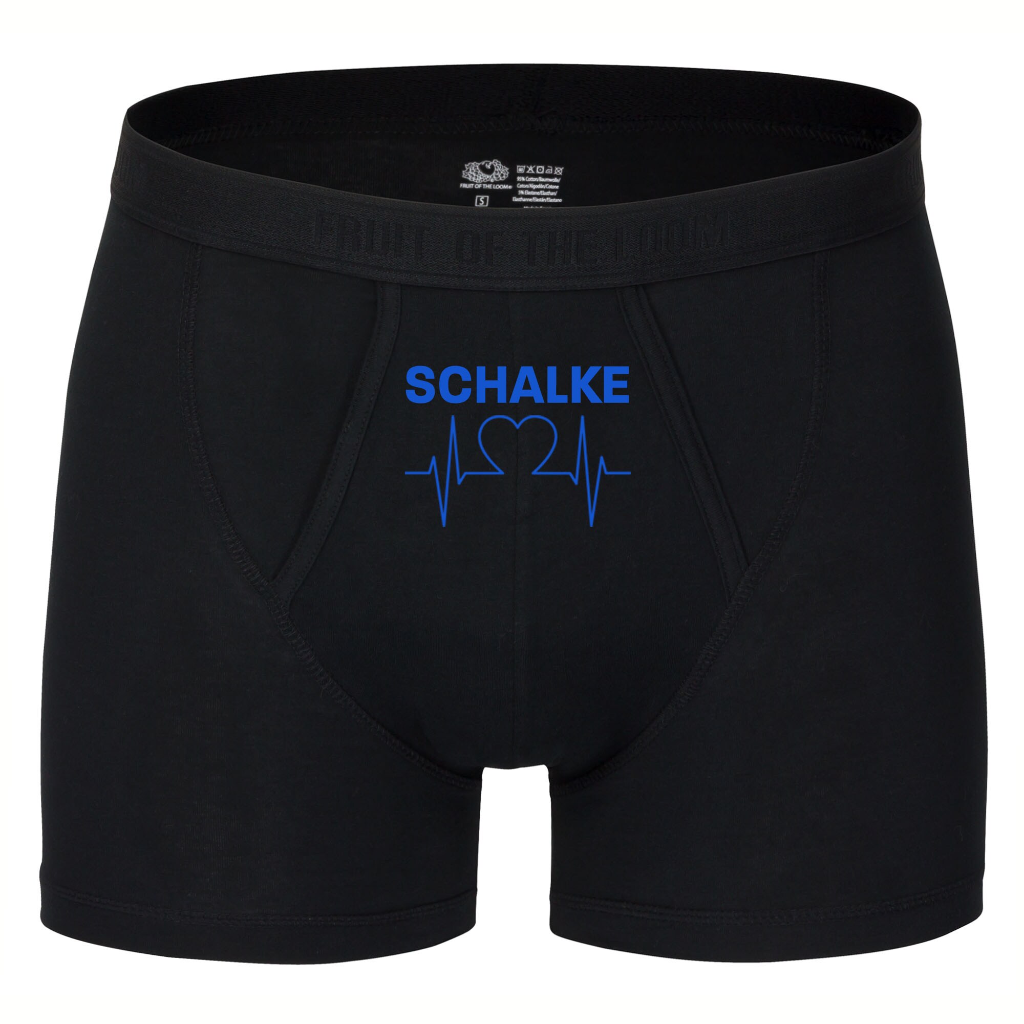 multifanshop Herren Boxer Short - Schalke - Herzschlag - Druck blau - Unterw&auml;sche - Bild 1