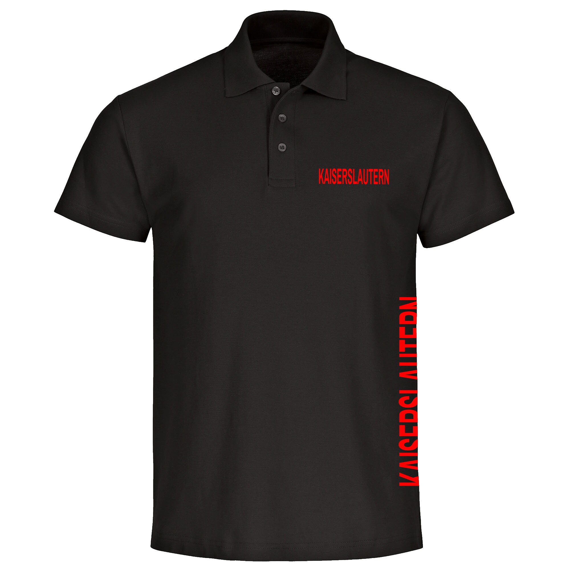 multifanshop Poloshirt - Kaiserslautern - Brust & Seite - Druck rot - Polo - Bild 1