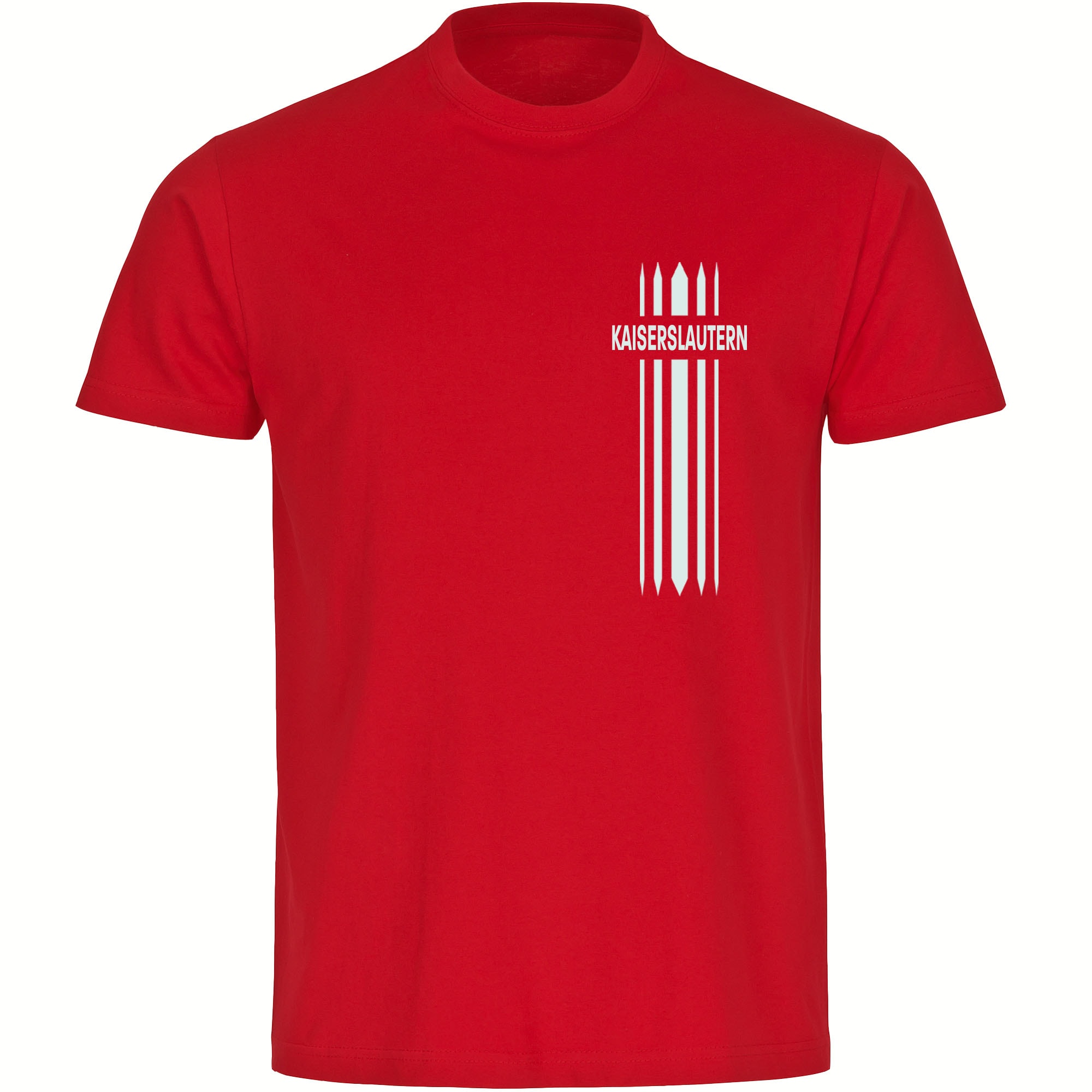 multifanshop Herren T-Shirt - Kaiserslautern - Streifen - Druck wei&szlig; - M&auml;nner - Bild 1