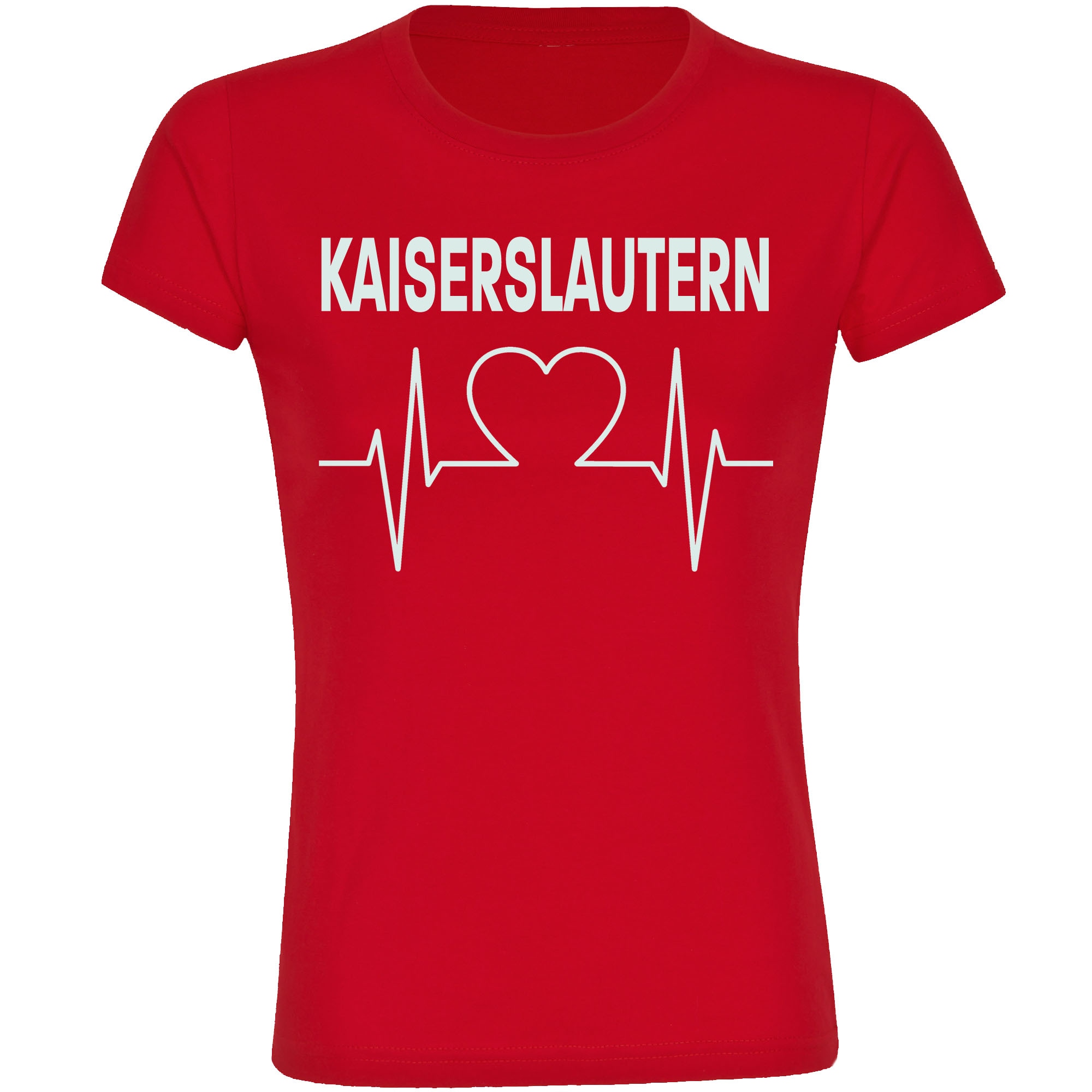 multifanshop Damen T-Shirt - Kaiserslautern - Herzschlag - Druck wei&szlig; - Frauen - Bild 1