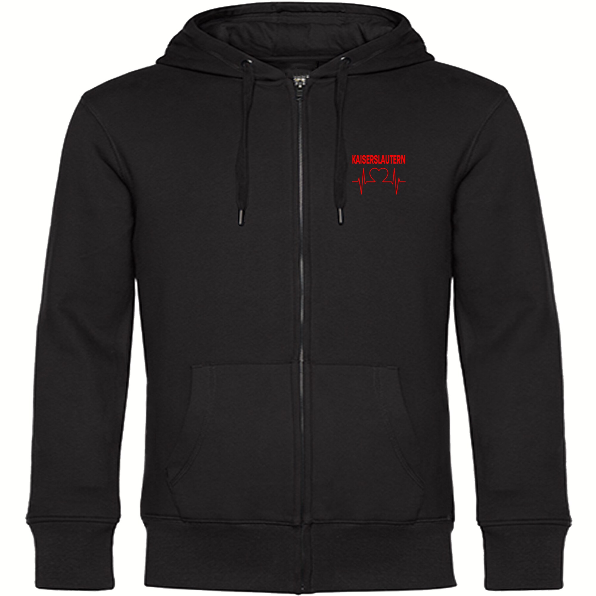 multifanshop Kapuzen Sweatshirt Jacke - Kaiserslautern - Herzschlag - Druck rot - Sweat - Bild 1